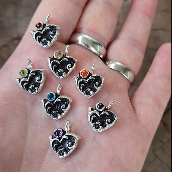 Tiny Victorian heart charm