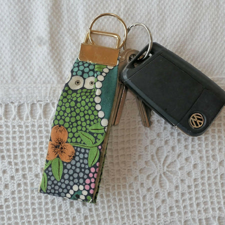 Australian Indigenous art fabric key fobs. Christmas gift