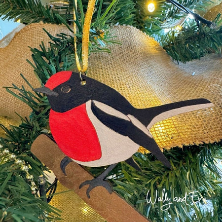 Australiana Christmas Decorations Red Capped Robin