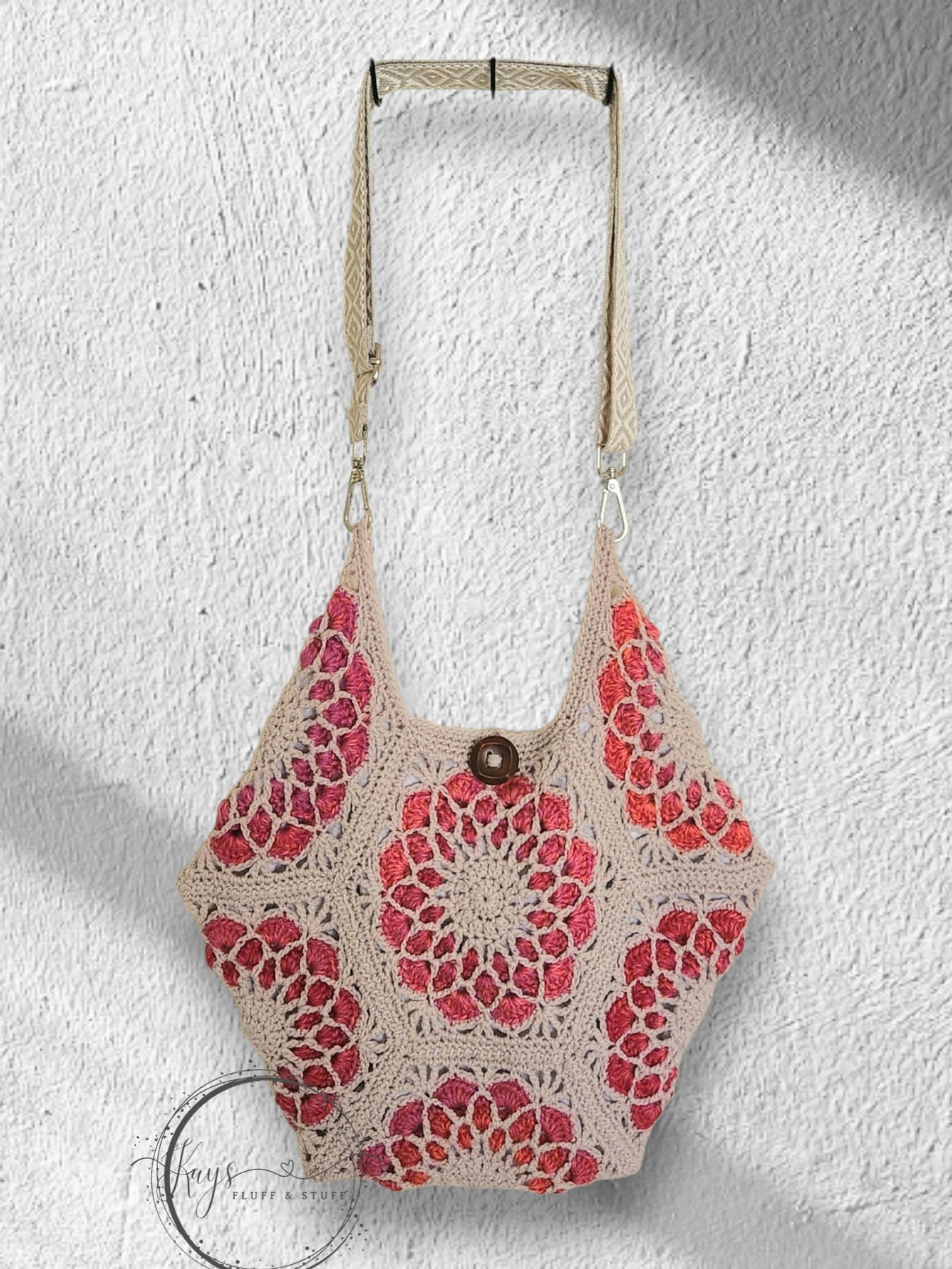 Crochet Lined Hexi Market Bag
