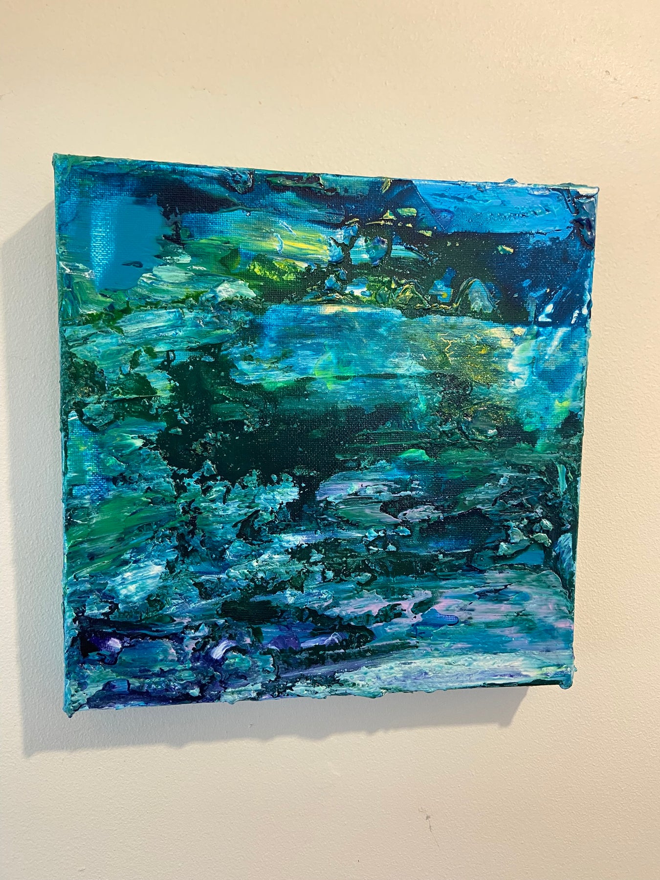 Water Lilies Encore Painting, Abstract Acrylic Wall Art by Margo Humphries