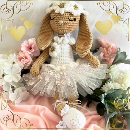 Handmade Bunny Doll, Crochet Anna Ballerina Soft Doll