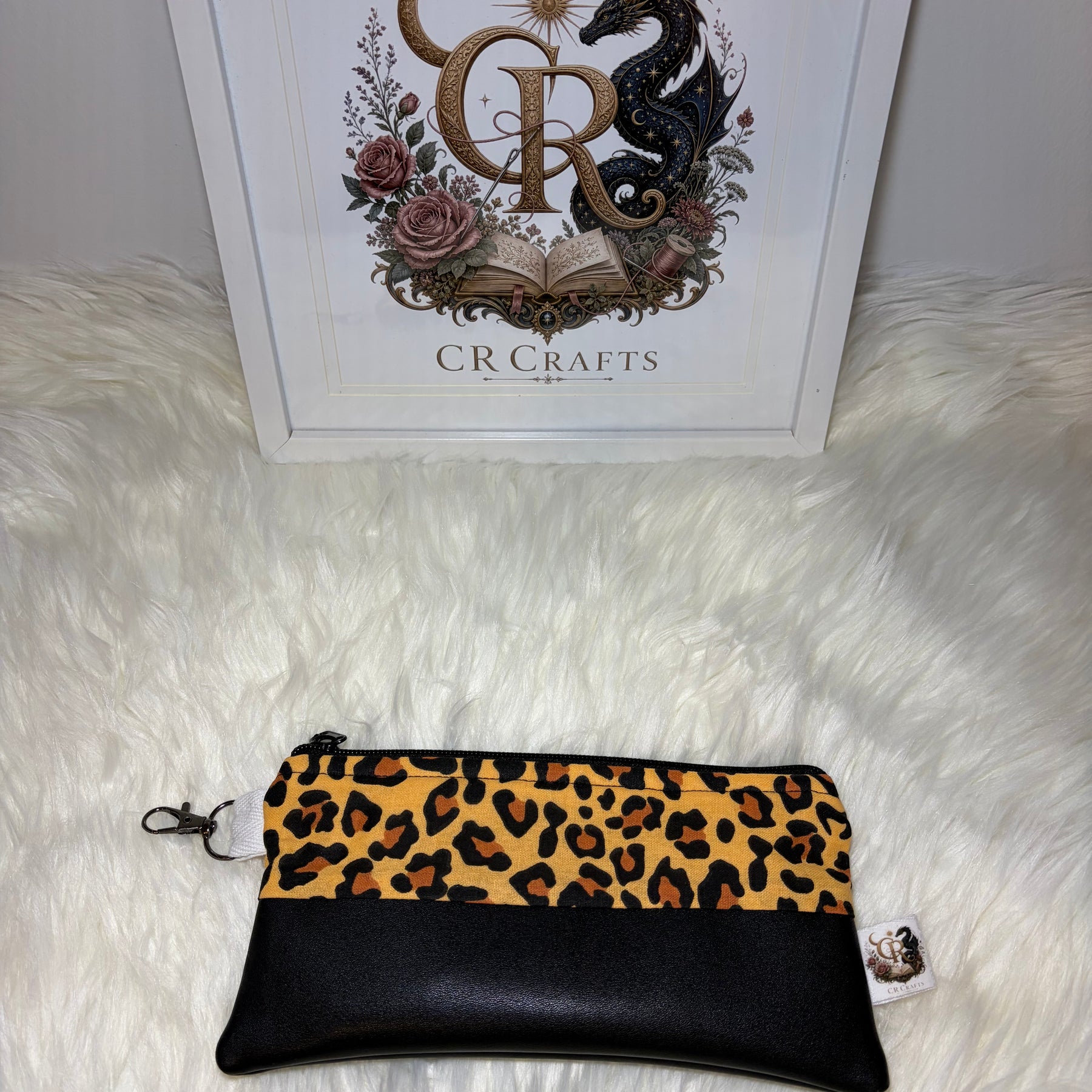 Leopard Print & Faux Leather Clutch 🐆🖤