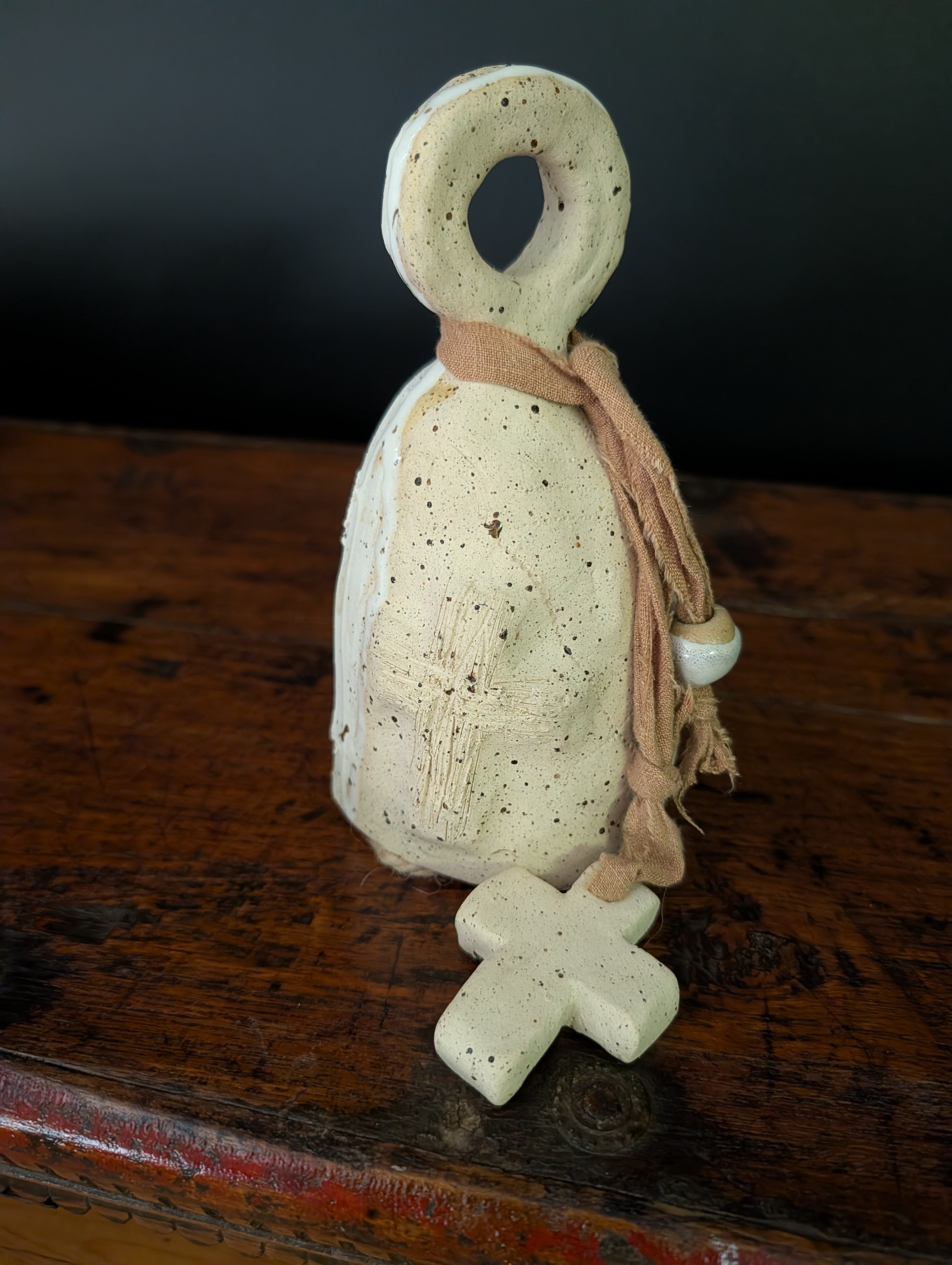 Modern Rustic Stoneware Bell - Sculptural décor