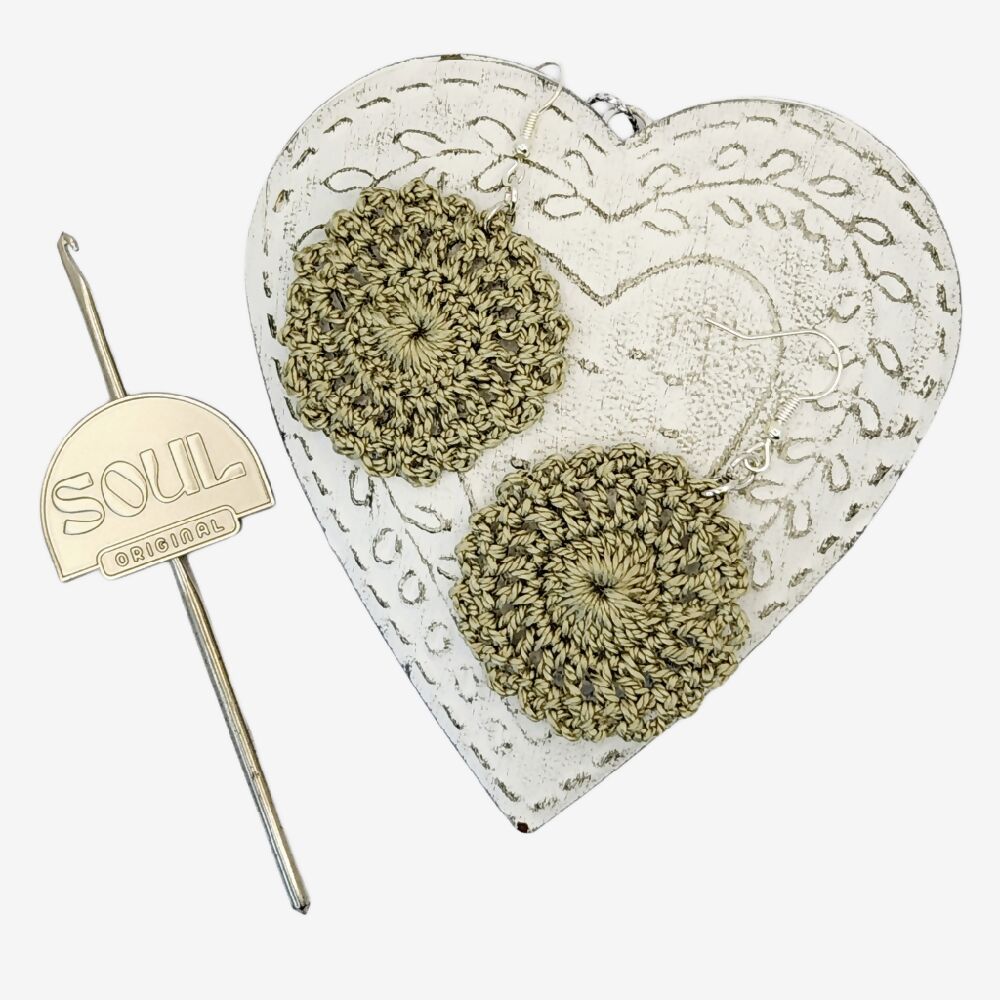 Crochet Earring - Round Champagne