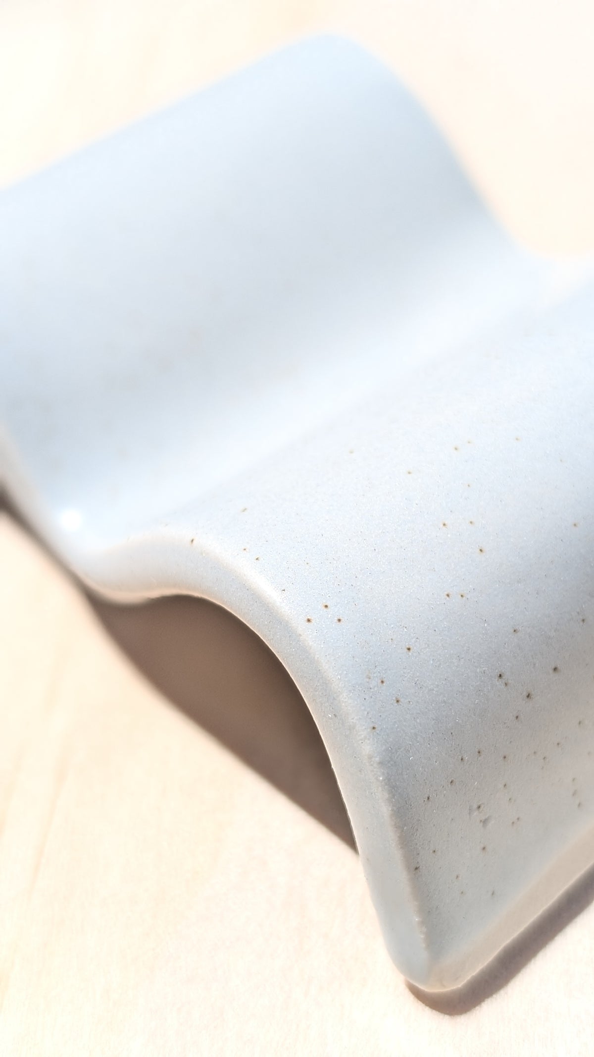 Matte Speckled White Menstrual Cup Drying Rack - Handmade Ceramic