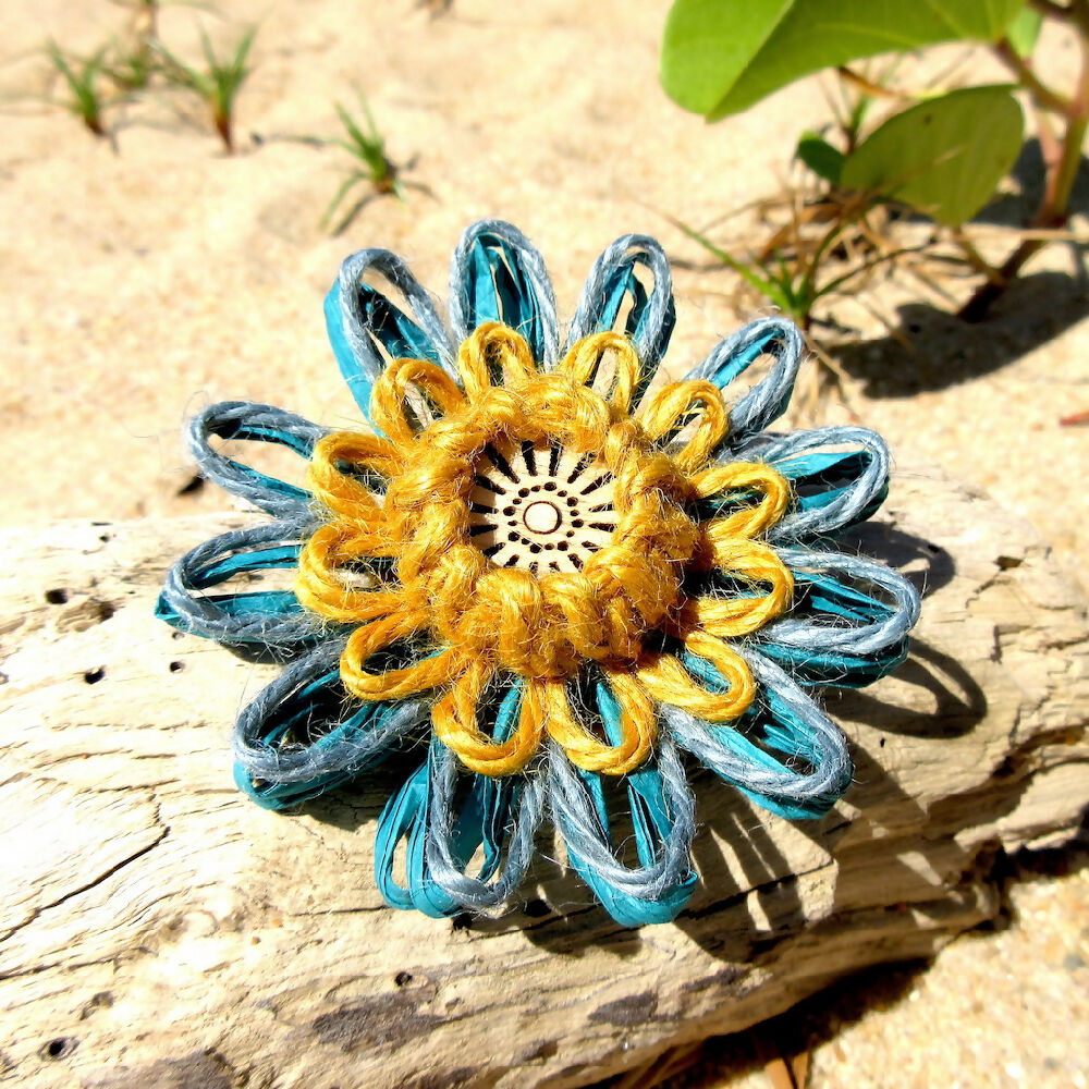 Flower Gift Tag Topper Beach Decoration Embellishment Handmade Style 2