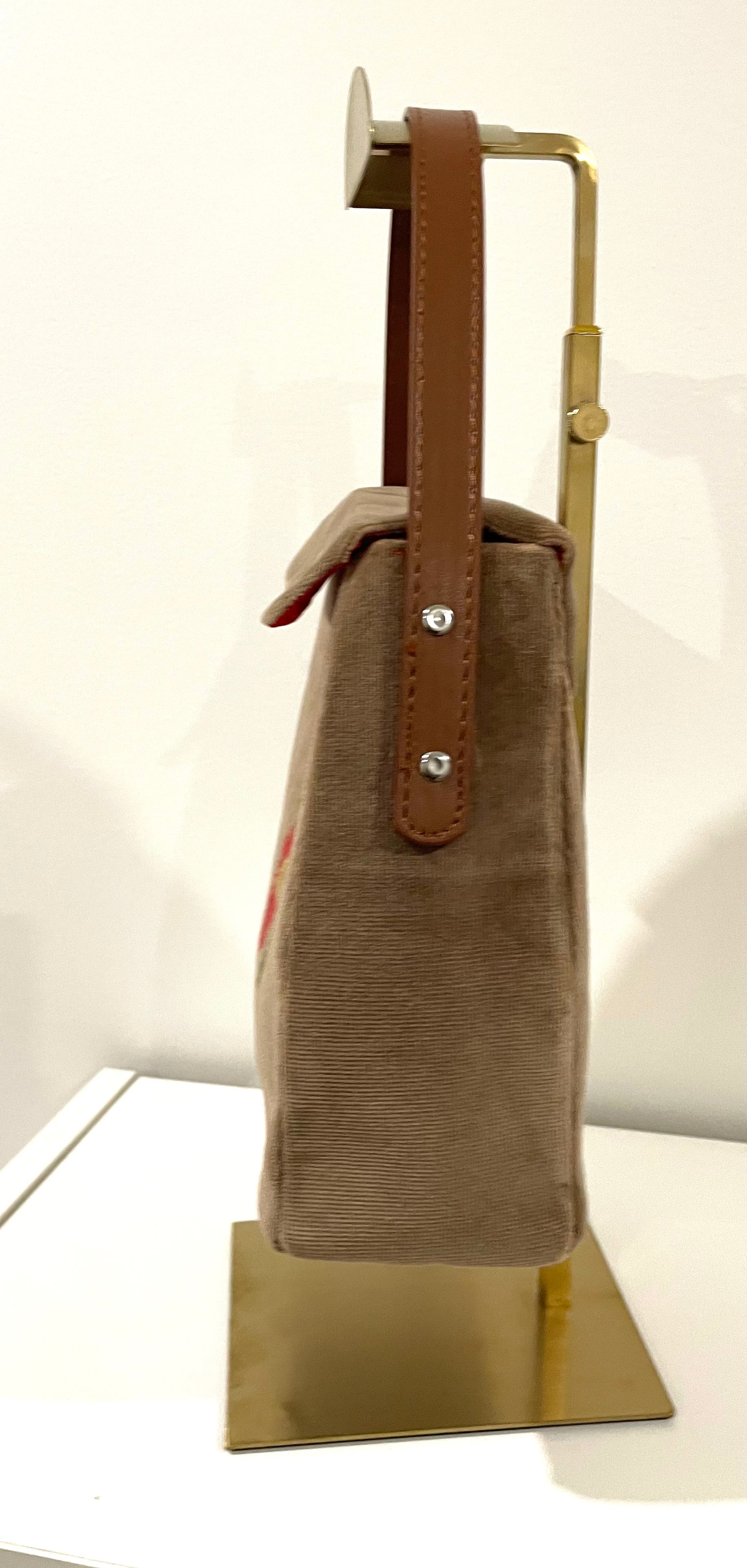 Handmade Velvet Bottlebrush Embroidery Handbag