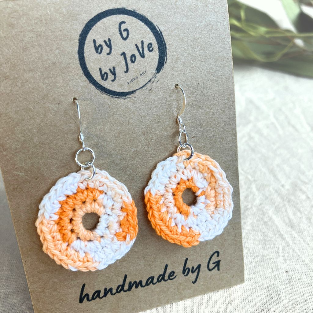 Summer Glow Ombre - Handmade Cotton Crochet Dangle Earrings