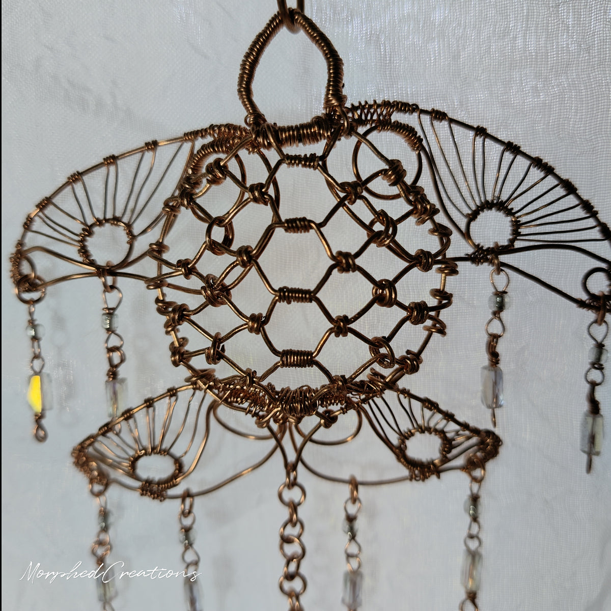 Woven Copper Wire Sea Turtle Sun Catcher