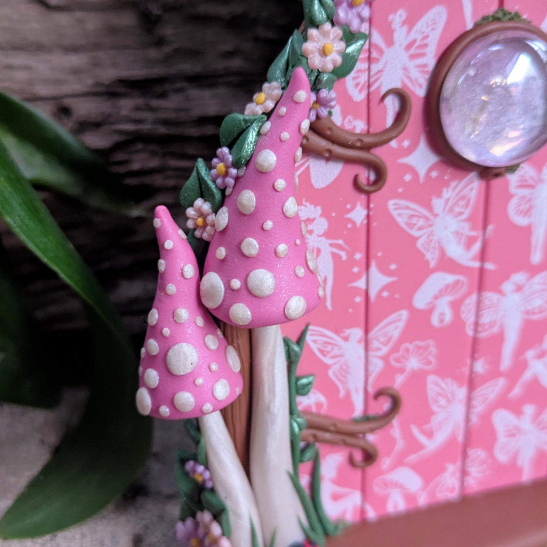 Pretty patterned Fairy Doors - available in Pink or Purple