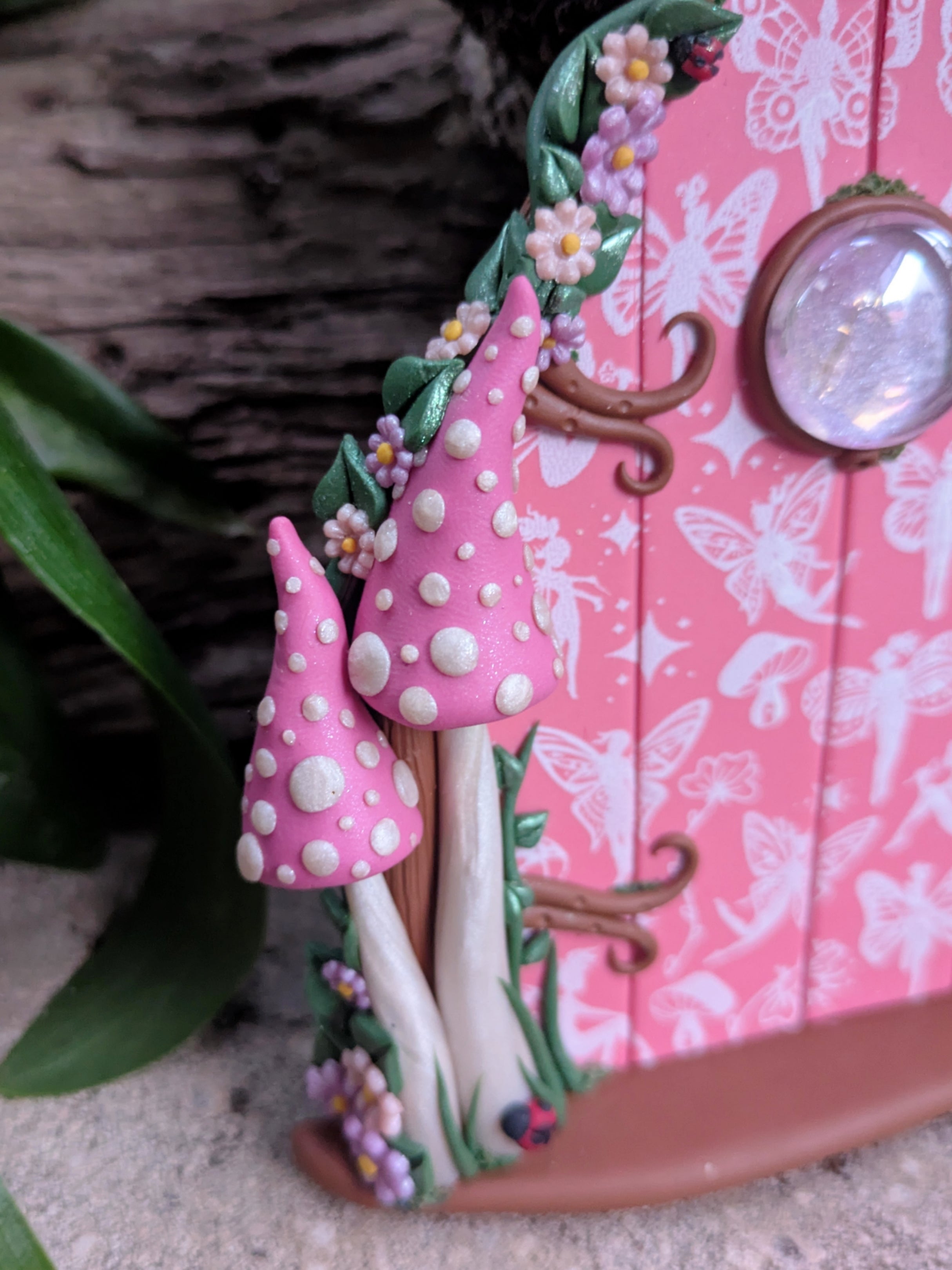 Pretty patterned Fairy Doors - available in Pink or Purple