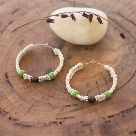 Boho Macrame Hoop Earrings