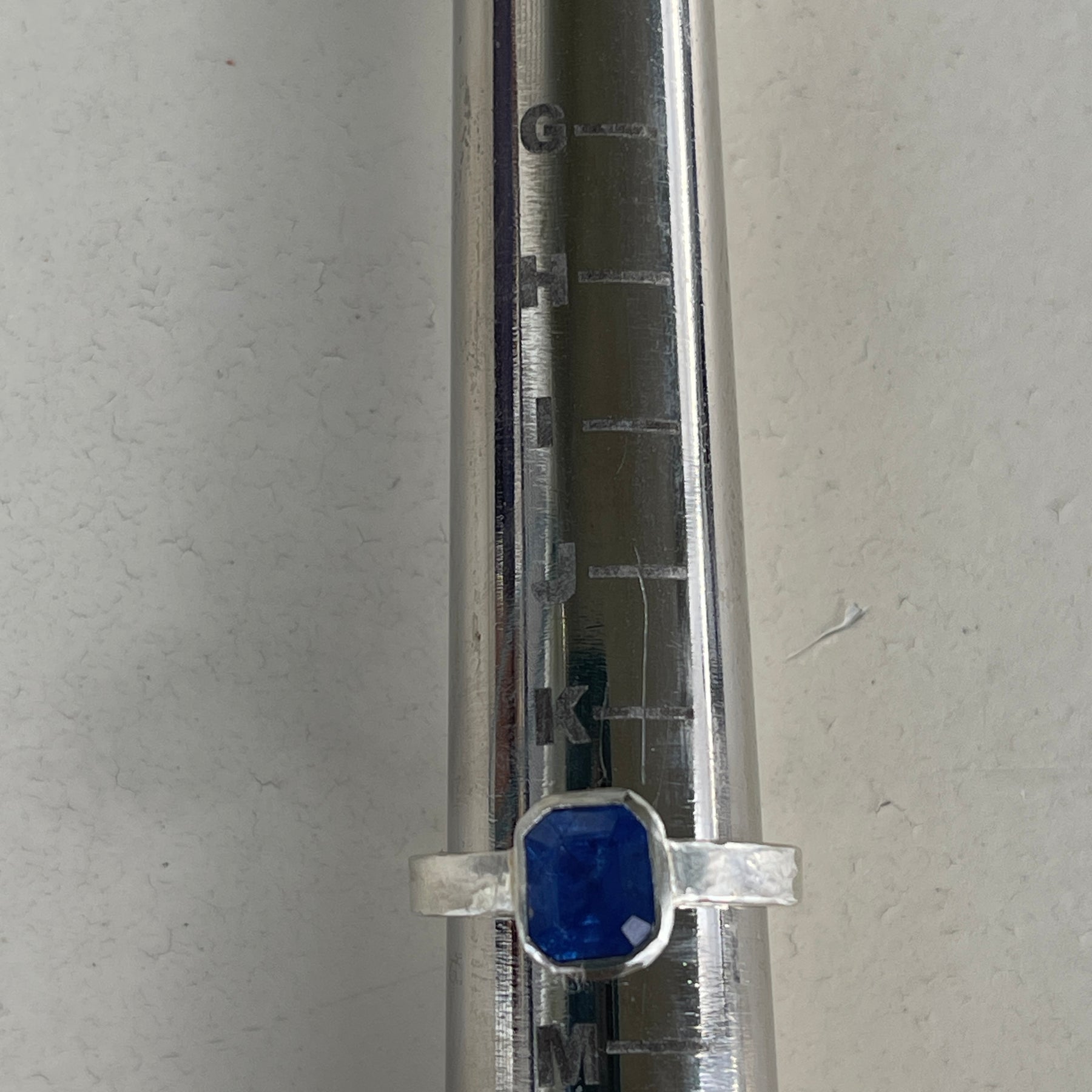 Stunning Blue Emerald cut Sapphire Ring