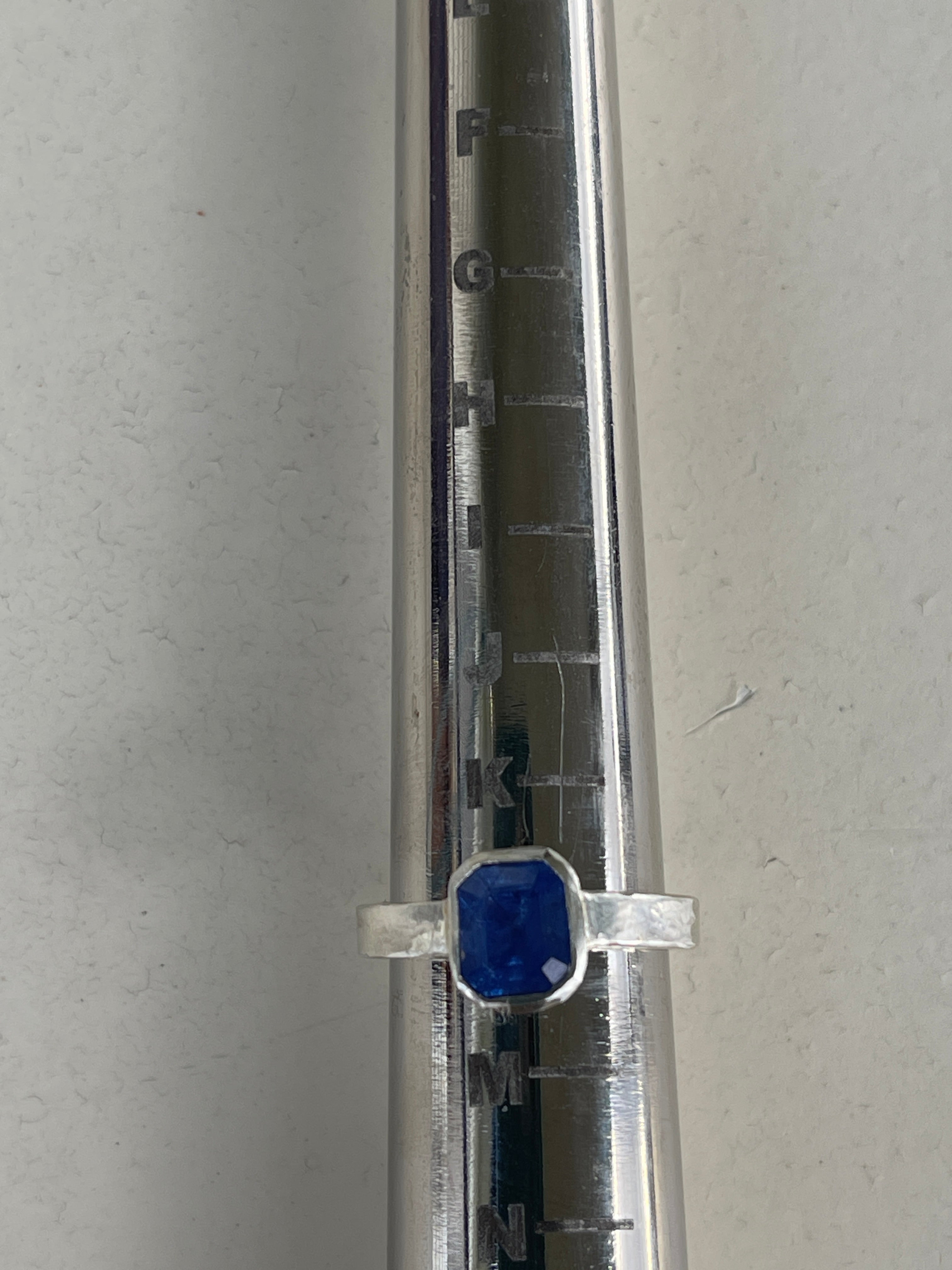Stunning Blue Emerald cut Sapphire Ring