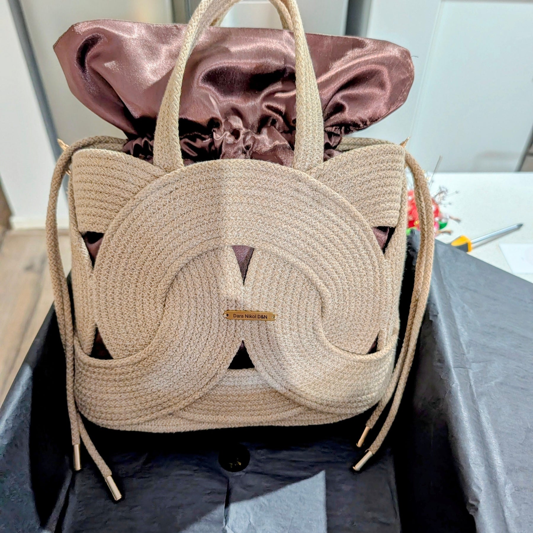 Scarlet Handmade Cotton Cord Statement Bag