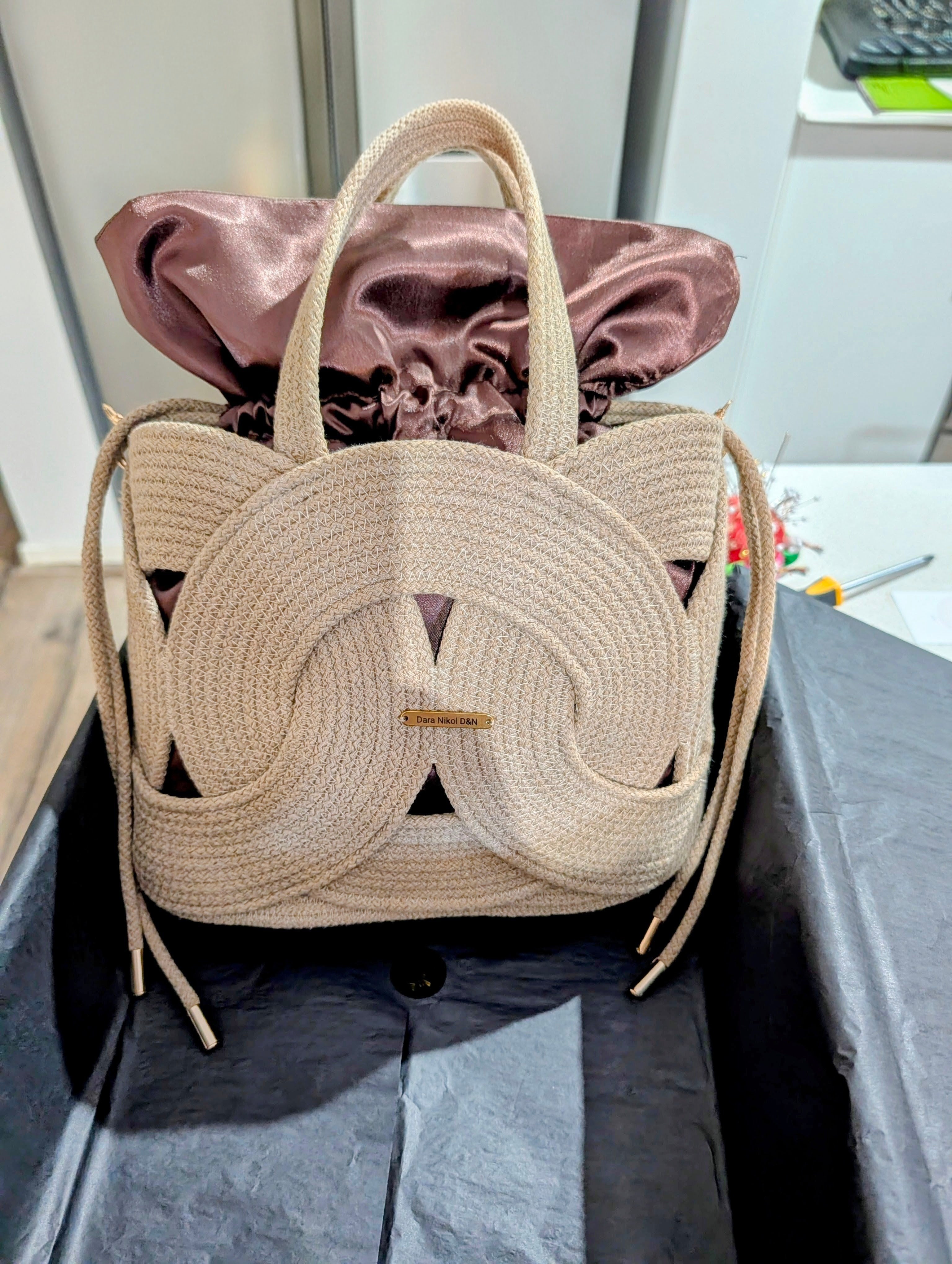 Scarlet Handmade Cotton Cord Statement Bag