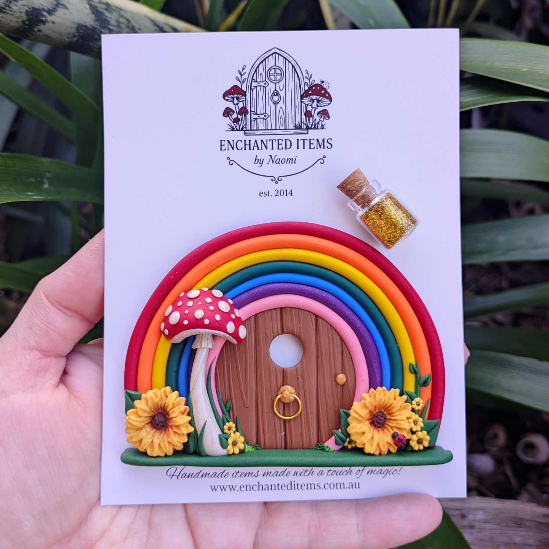 Mini Sunflower Rainbow Fairy Door
