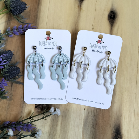 Jelly Fish Polymer Clay Dangle Earrings - Assorted Colours