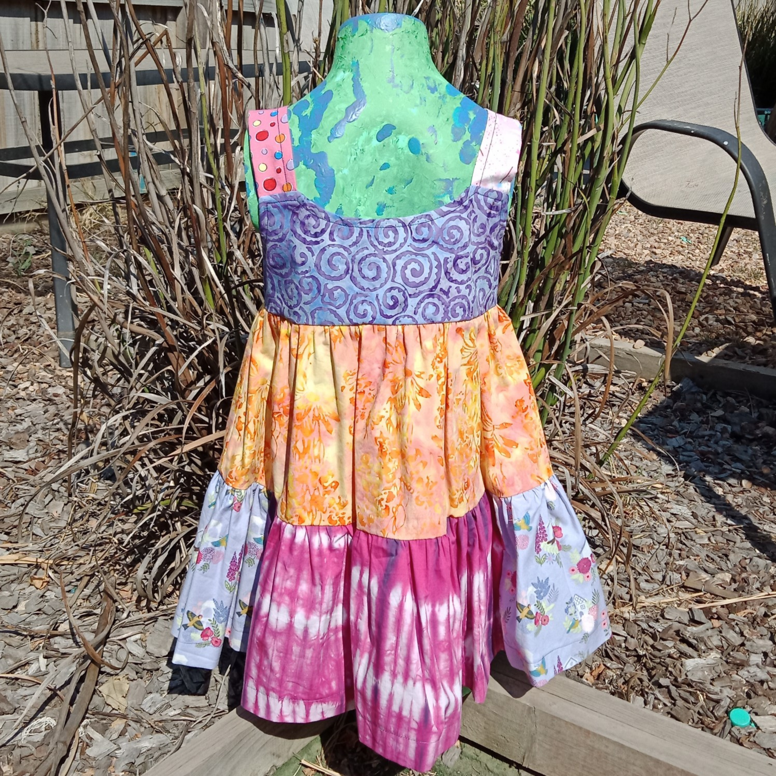 Girls Dress, Size 4, Spirals/Tiedye/Spots/Floral.