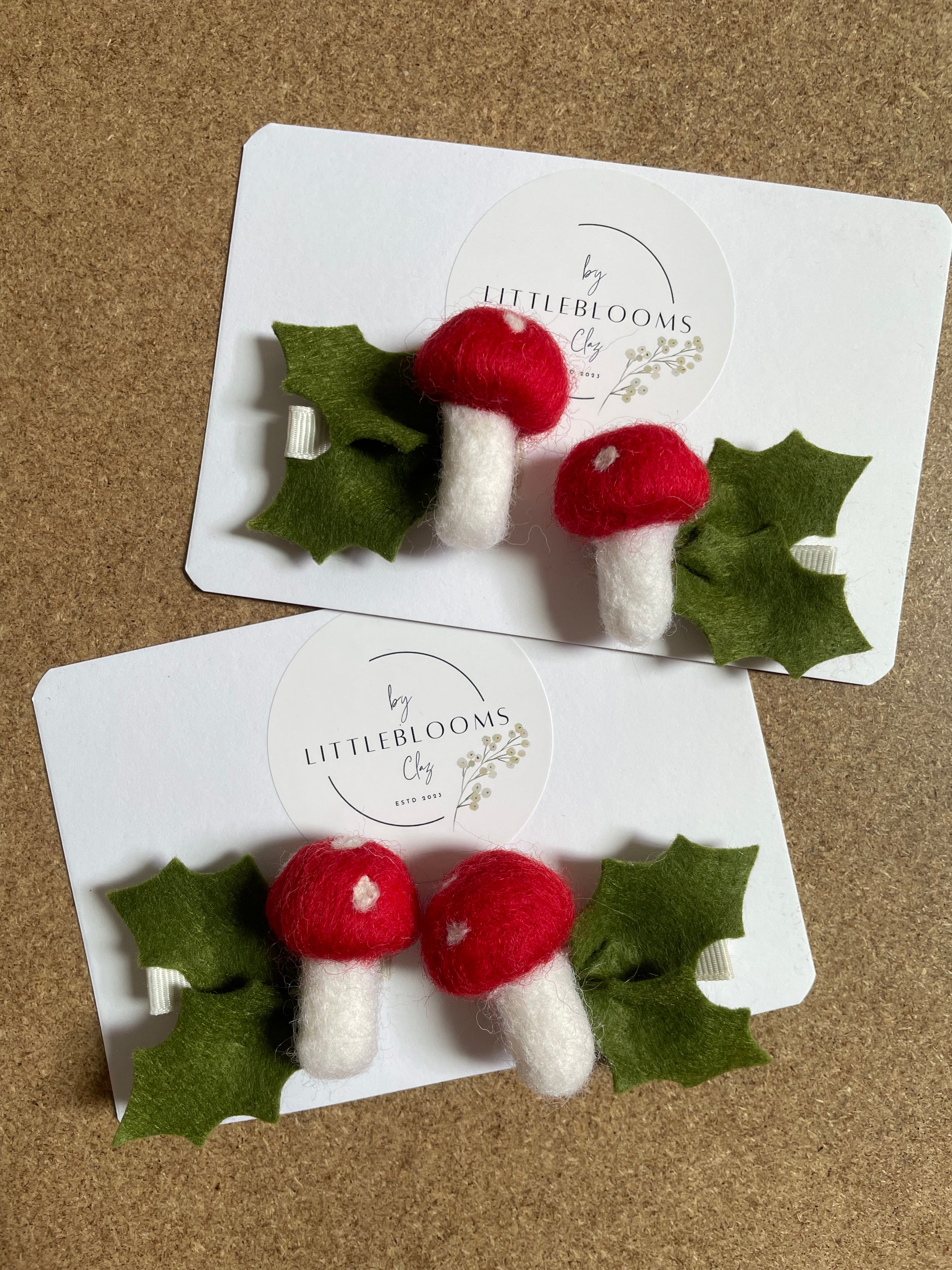 Mushroom clips - set of 2
