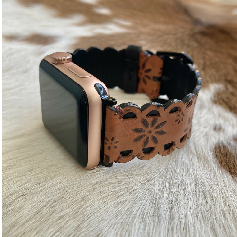 Leather Apple Watch Band - scalloped