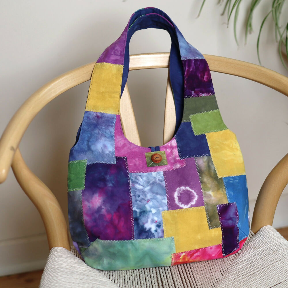 Ice Dyed Patchwork Boho Bag