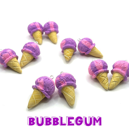 Ice Cream Cone dangles - bubblegum