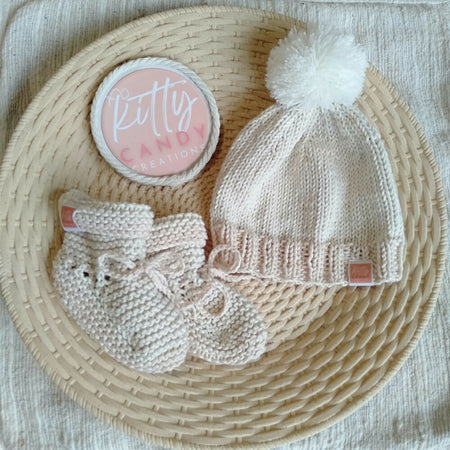 Bitty Beanie & Bootees Set - 100% Cotton