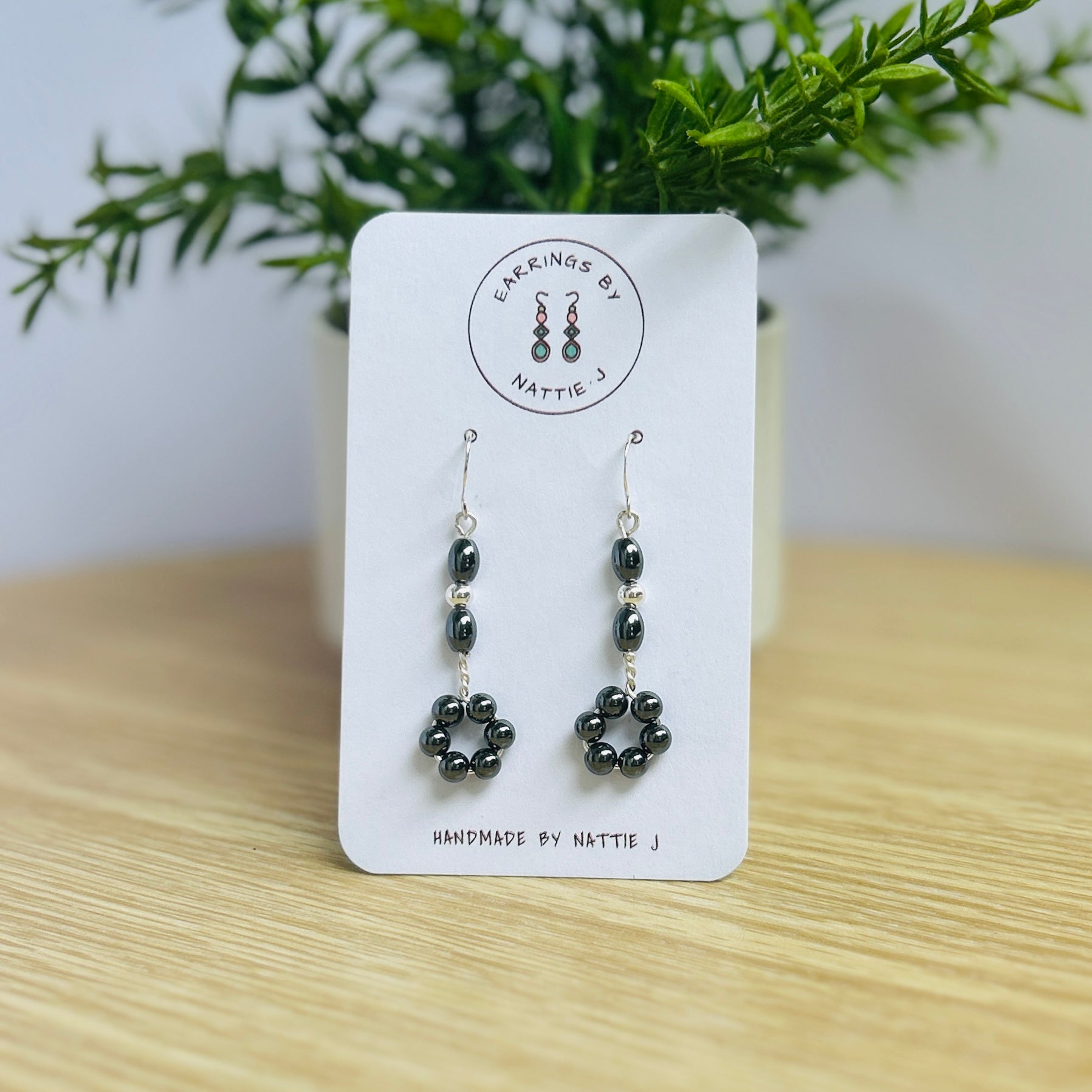 'Focus Baby' Repurposed Hematite beads, focus, calm, balance