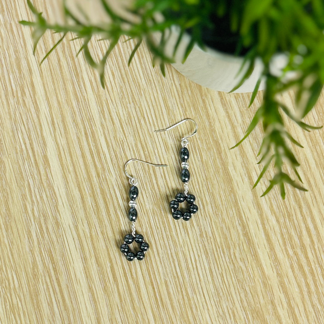 'Focus Baby' Repurposed Hematite beads, focus, calm, balance