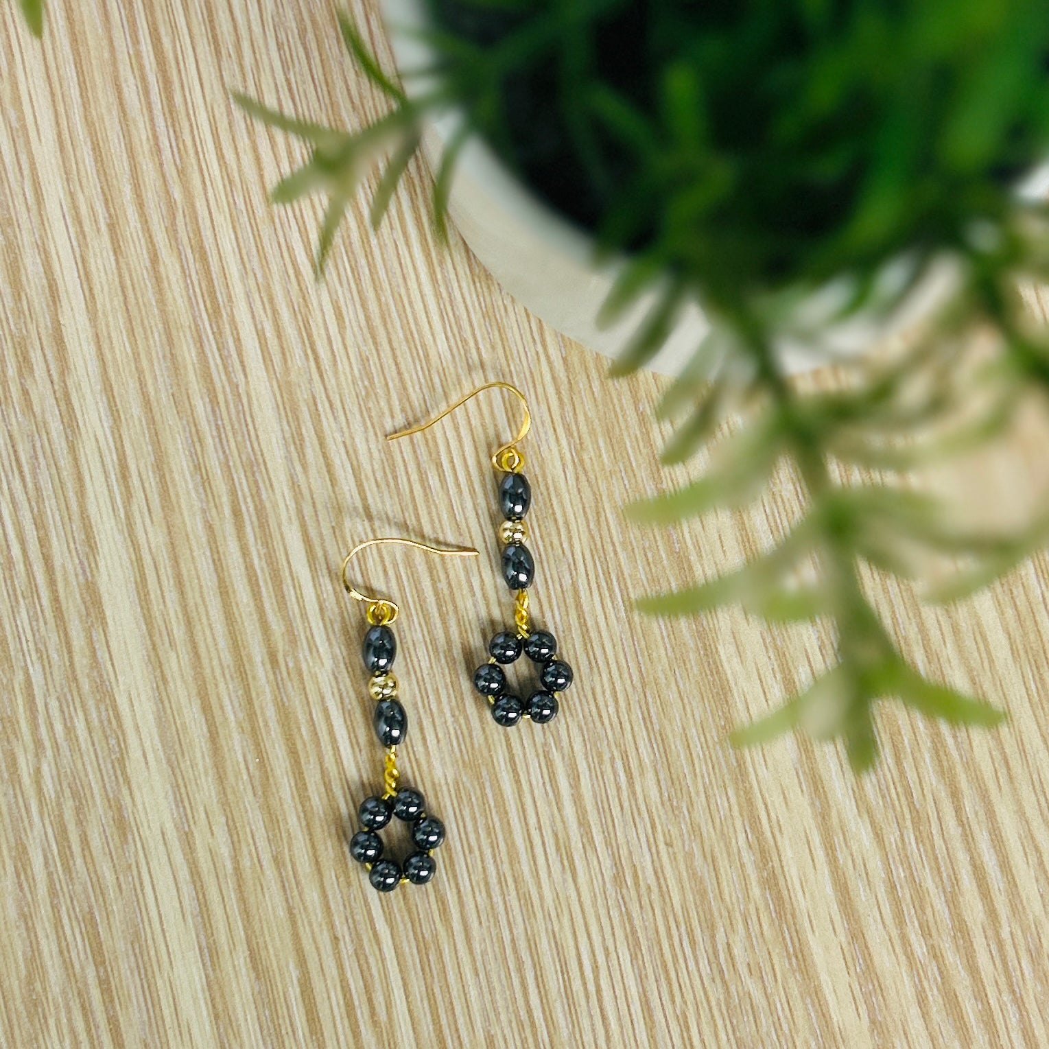 'Focus Baby' Repurposed Hematite beads, focus, calm, balance