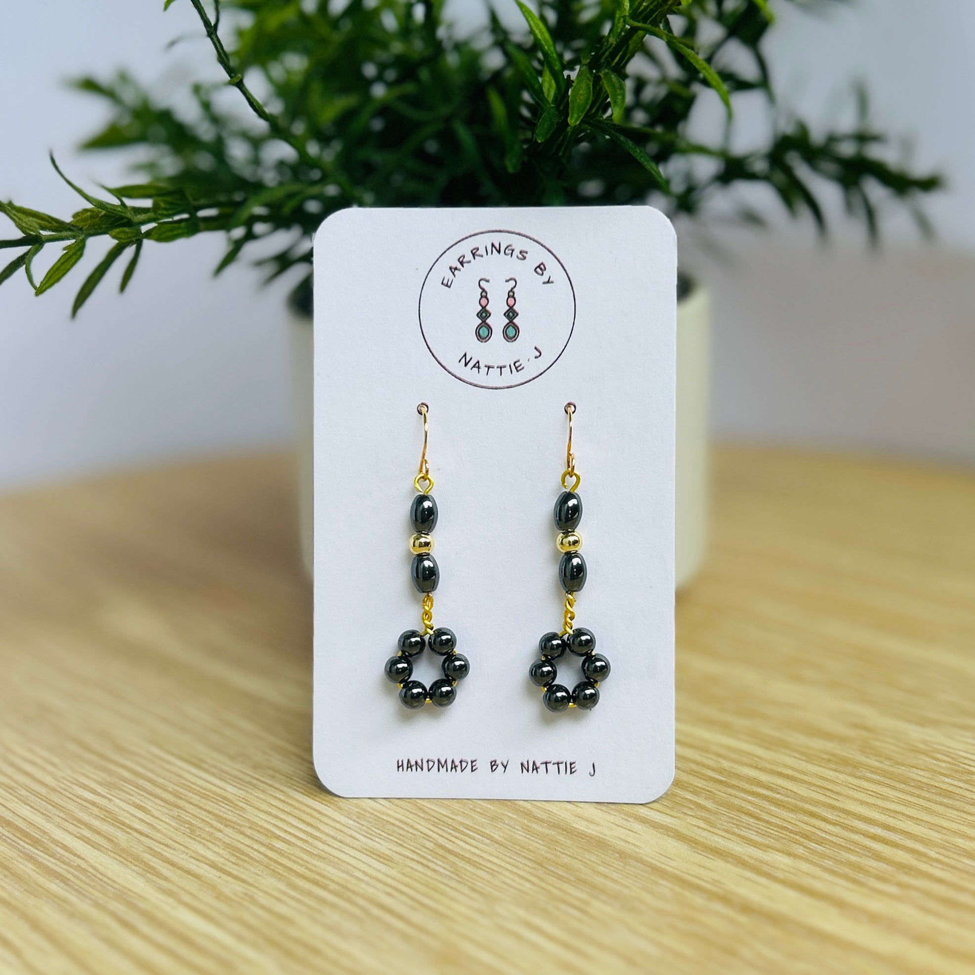 'Focus Baby' Repurposed Hematite beads, focus, calm, balance