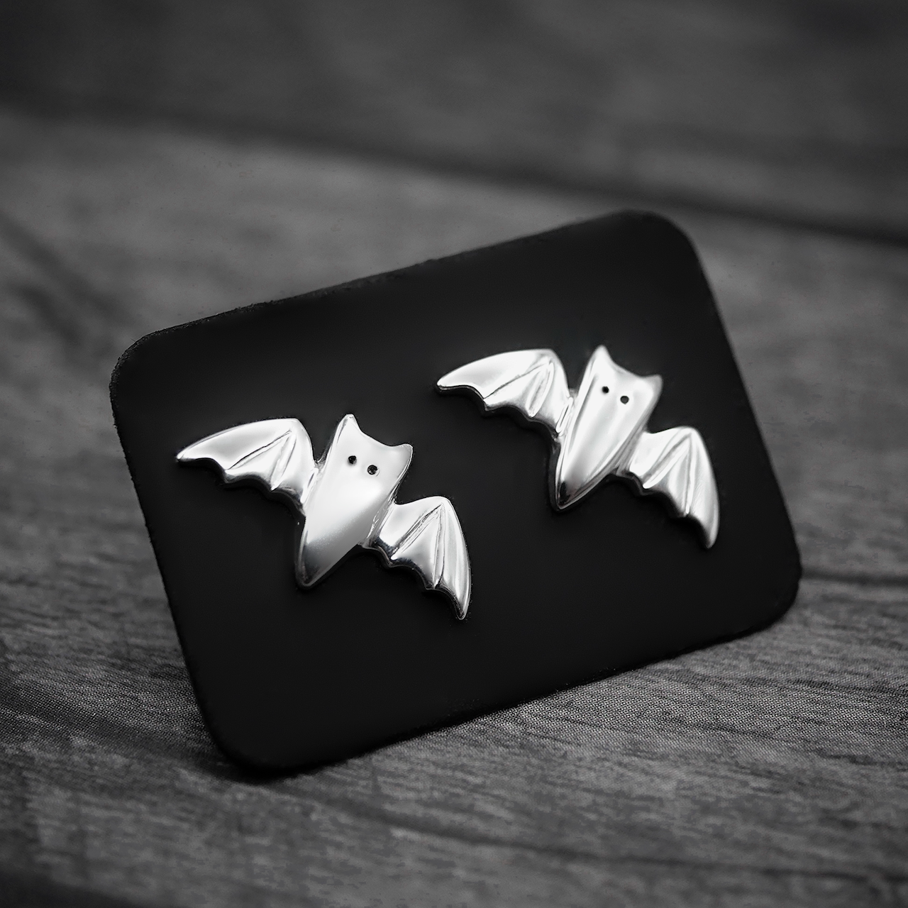 Bat Studs - Handmade Sterling Silver Halloween Stud Earrings