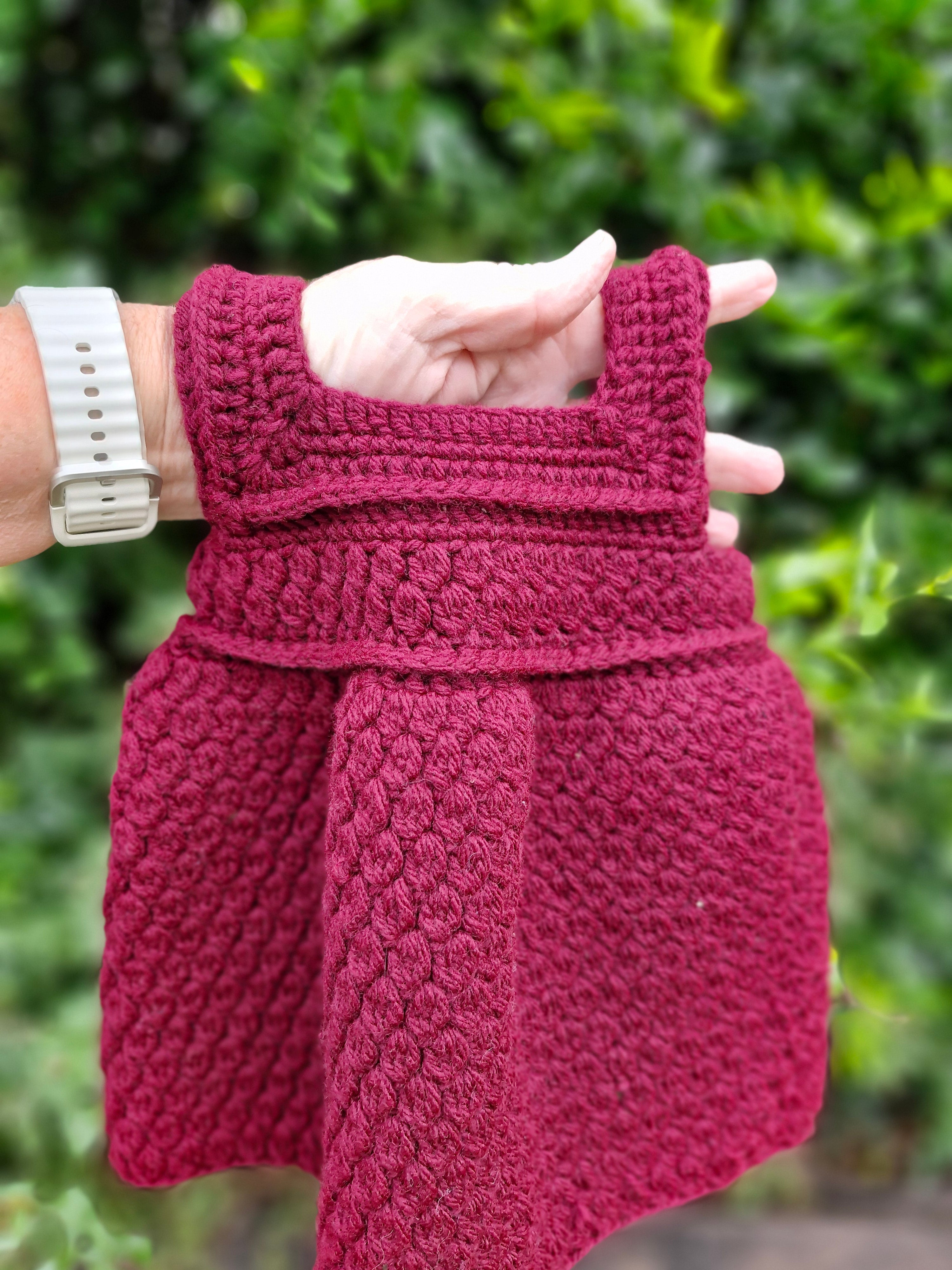 Hand-Crochet Burgandy Baby Dress  Newborns / Reborn Dolls
