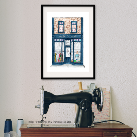 Watercolour Art Print - The Storefront Series - 'Needle & Thread'