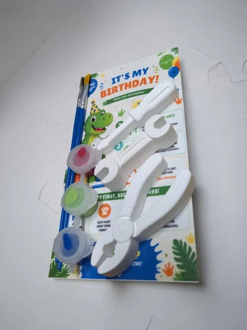 Kids Paint Your Own Tool Set | Birthday Party Favor Activity Kit | DIY Plaster Tool Painting Craft