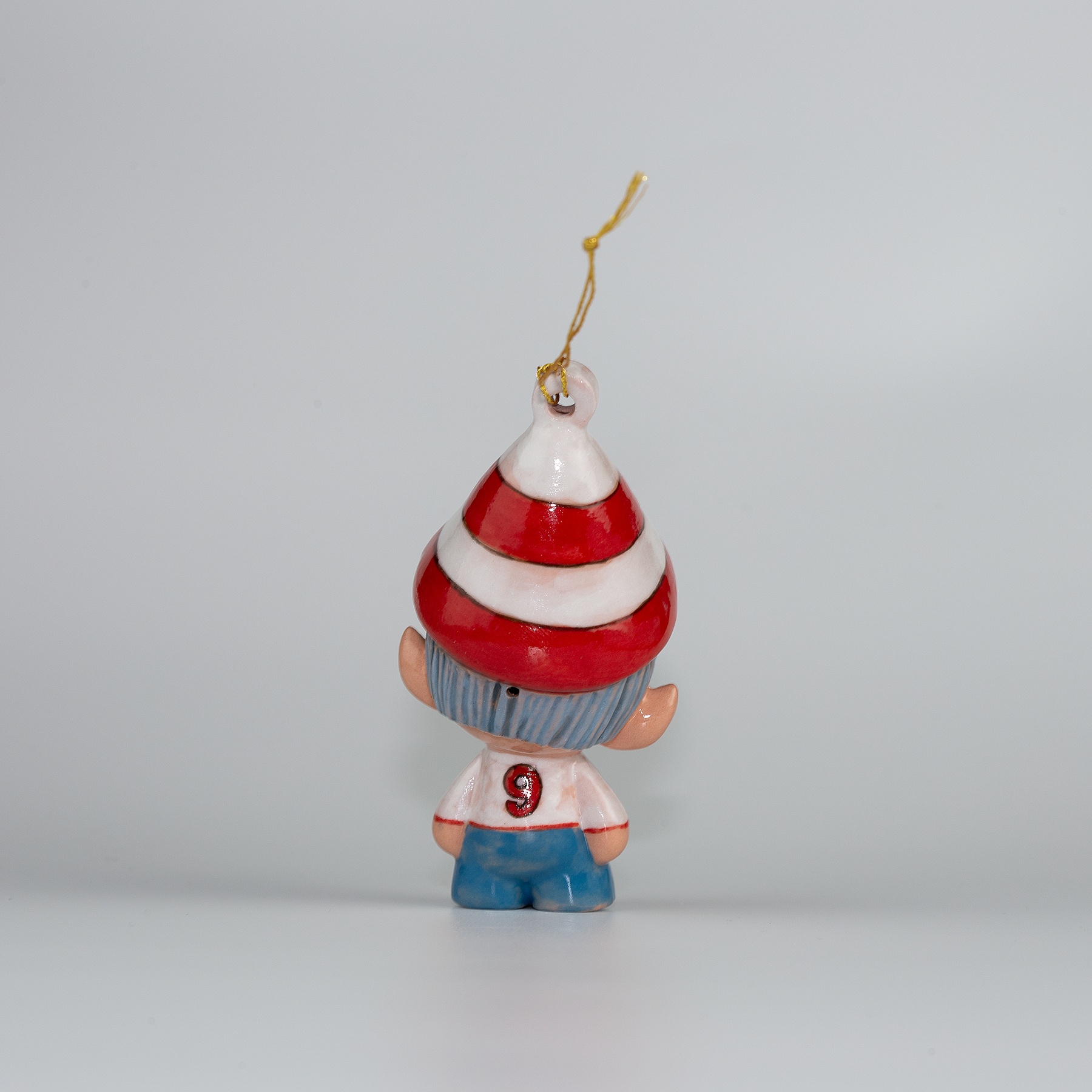 Marcus, the Tinker Elf. One-of-a-kind Handmade Porcelain Christmas ELF figurine ornament.