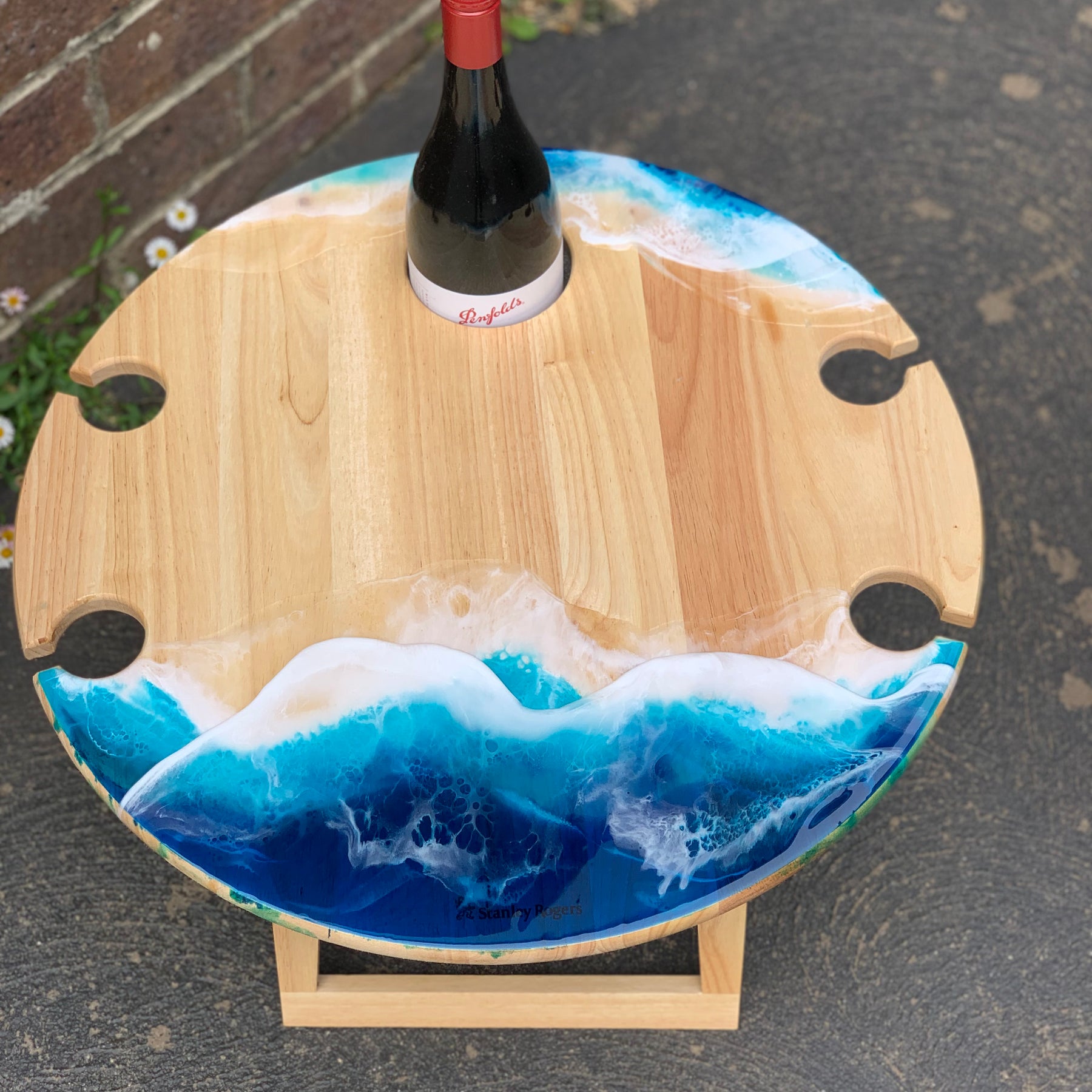 Waves | Picnic table | serving board | Ocean Resin waves | Charcuterie board | Decor