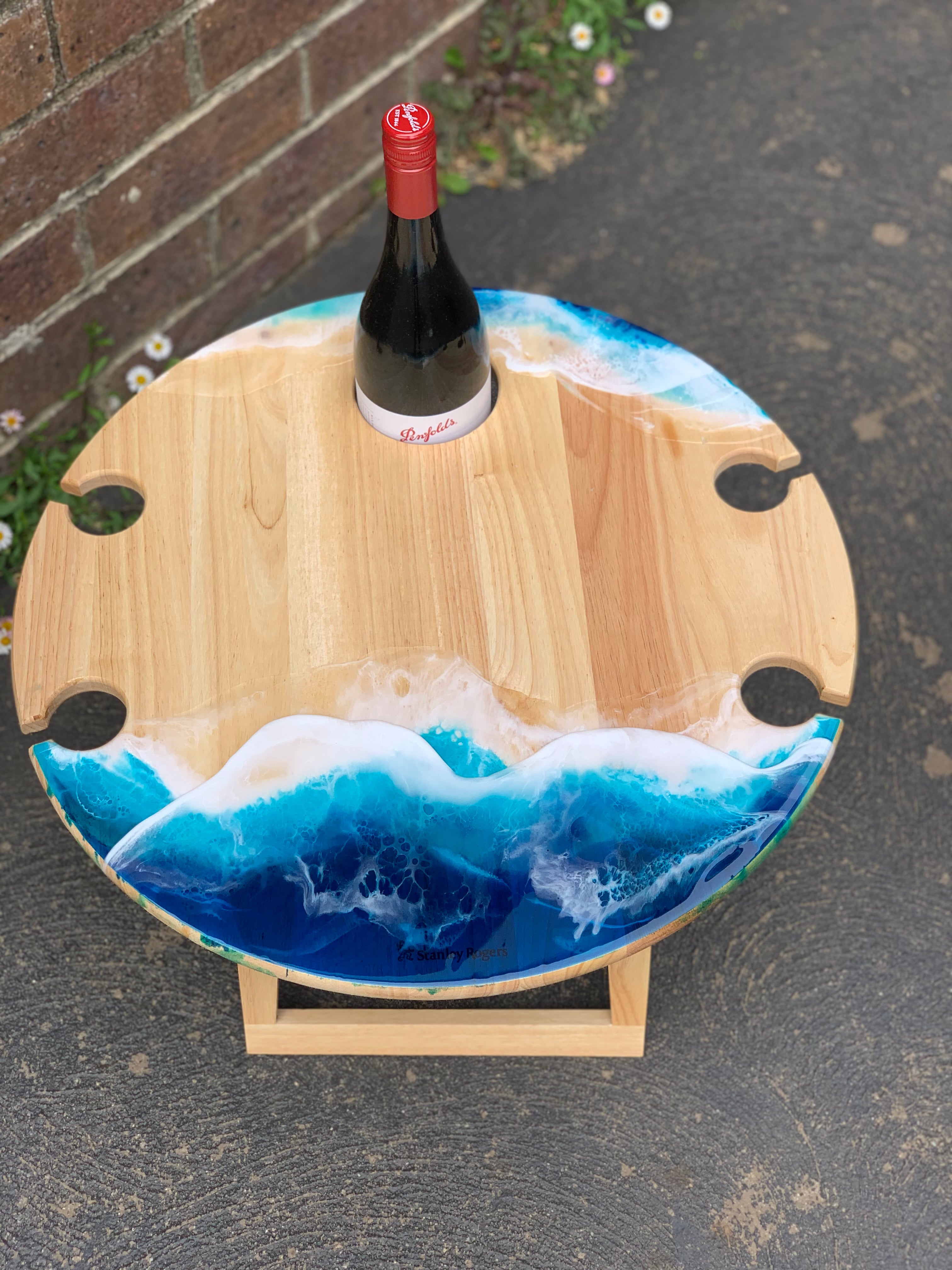 Waves | Picnic table | serving board | Ocean Resin waves | Christmas gift | Charcuterie board | Decor