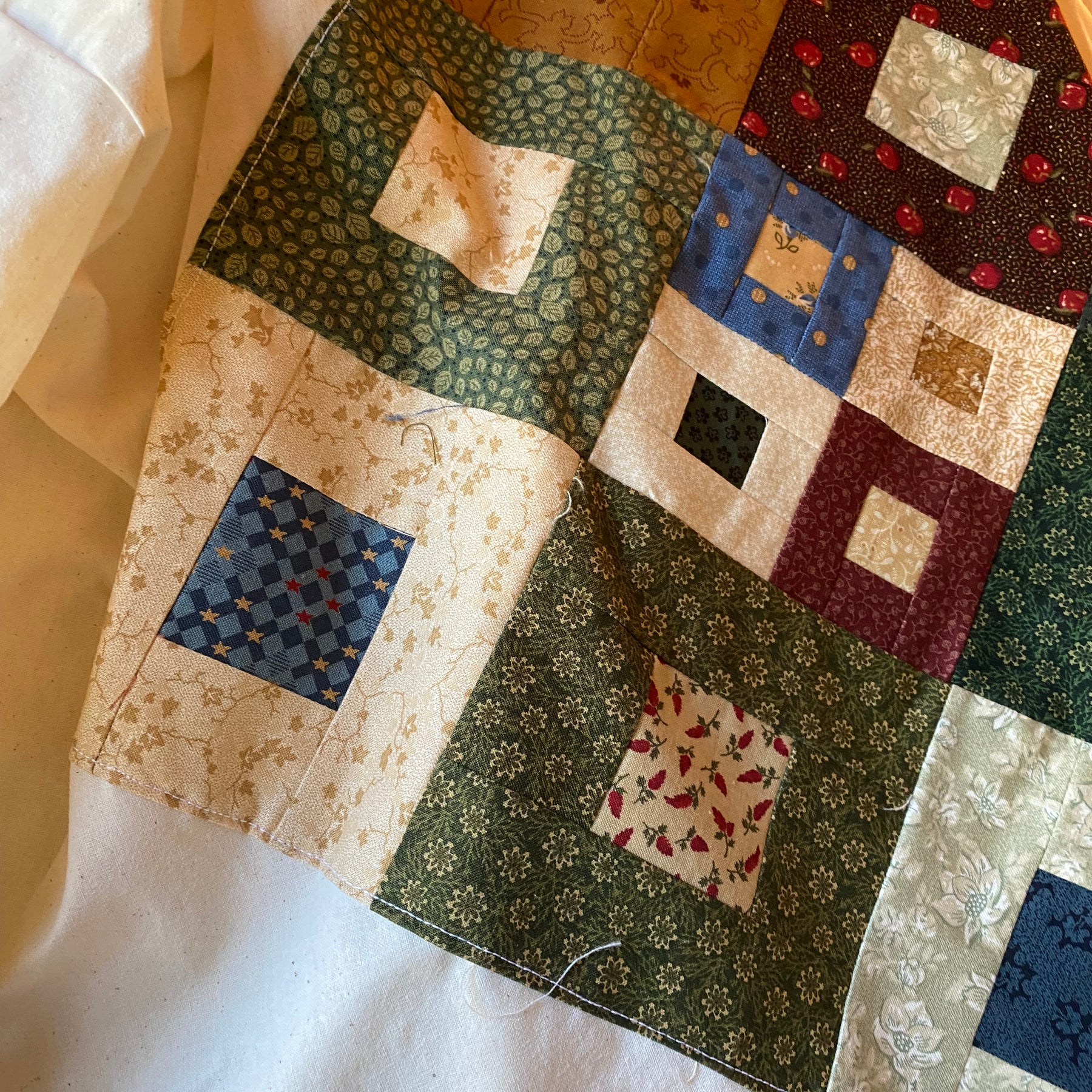 Upcycled patchwork made on Issay Miyake pattern