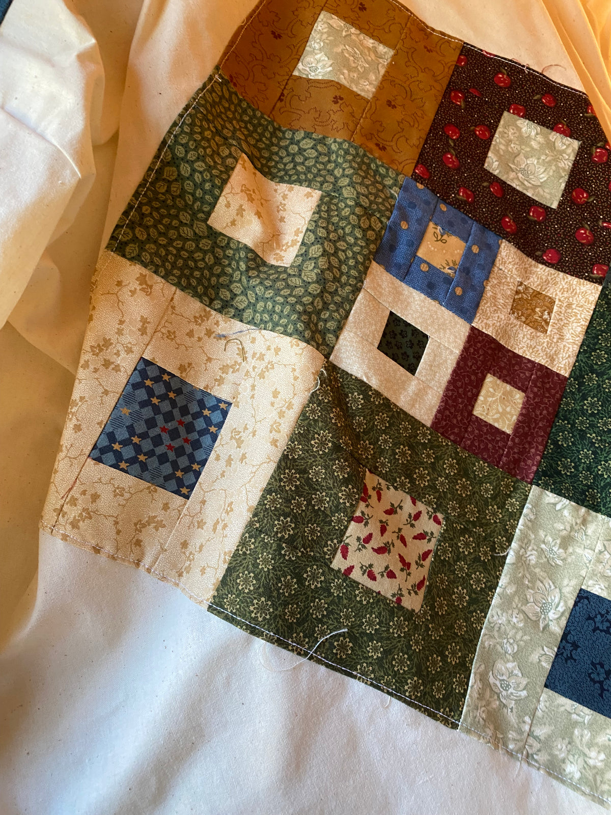 Upcycled patchwork made on Issay Miyake pattern
