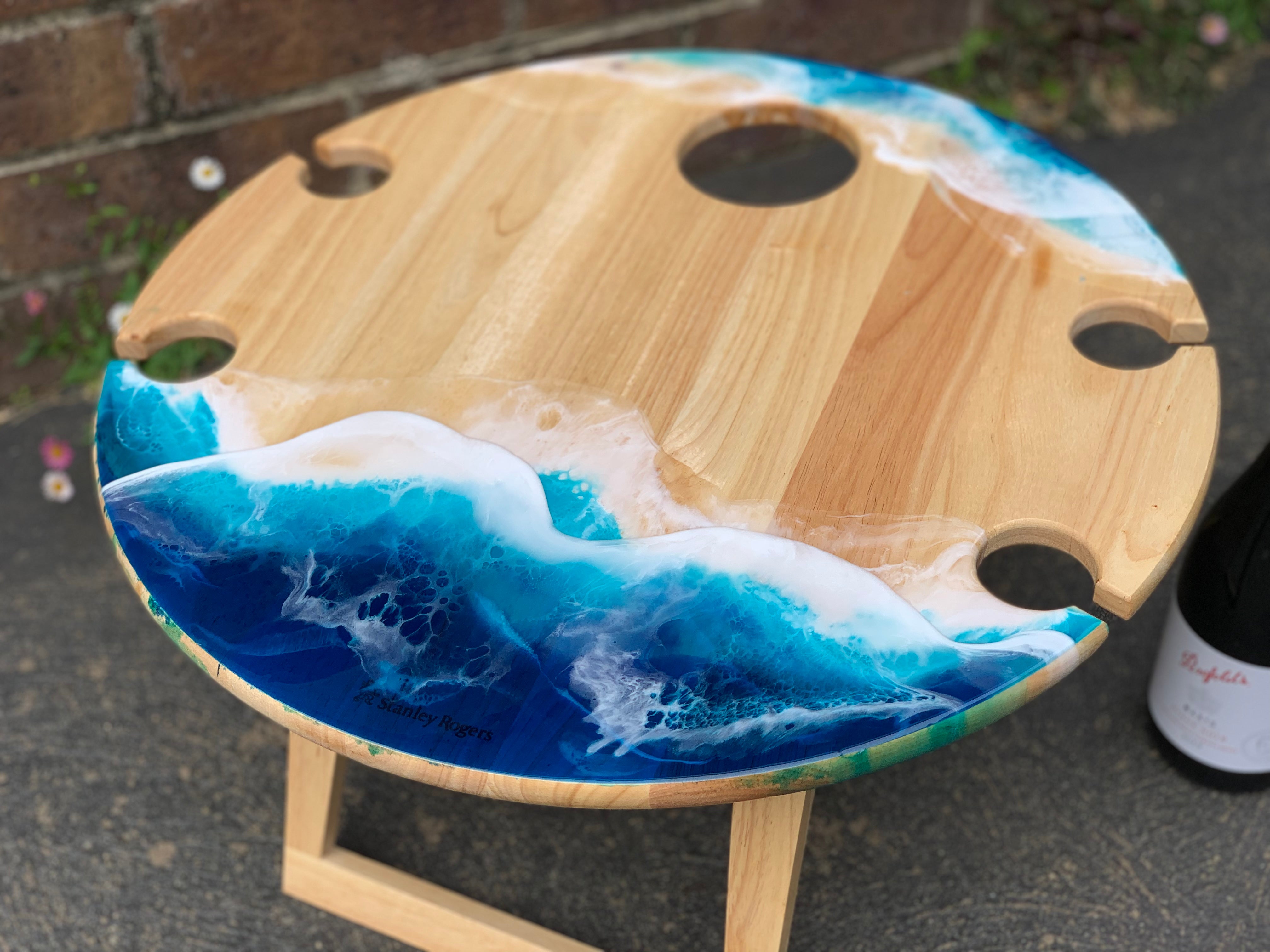 Waves | Picnic table | serving board | Ocean Resin waves | Christmas gift | Charcuterie board | Decor
