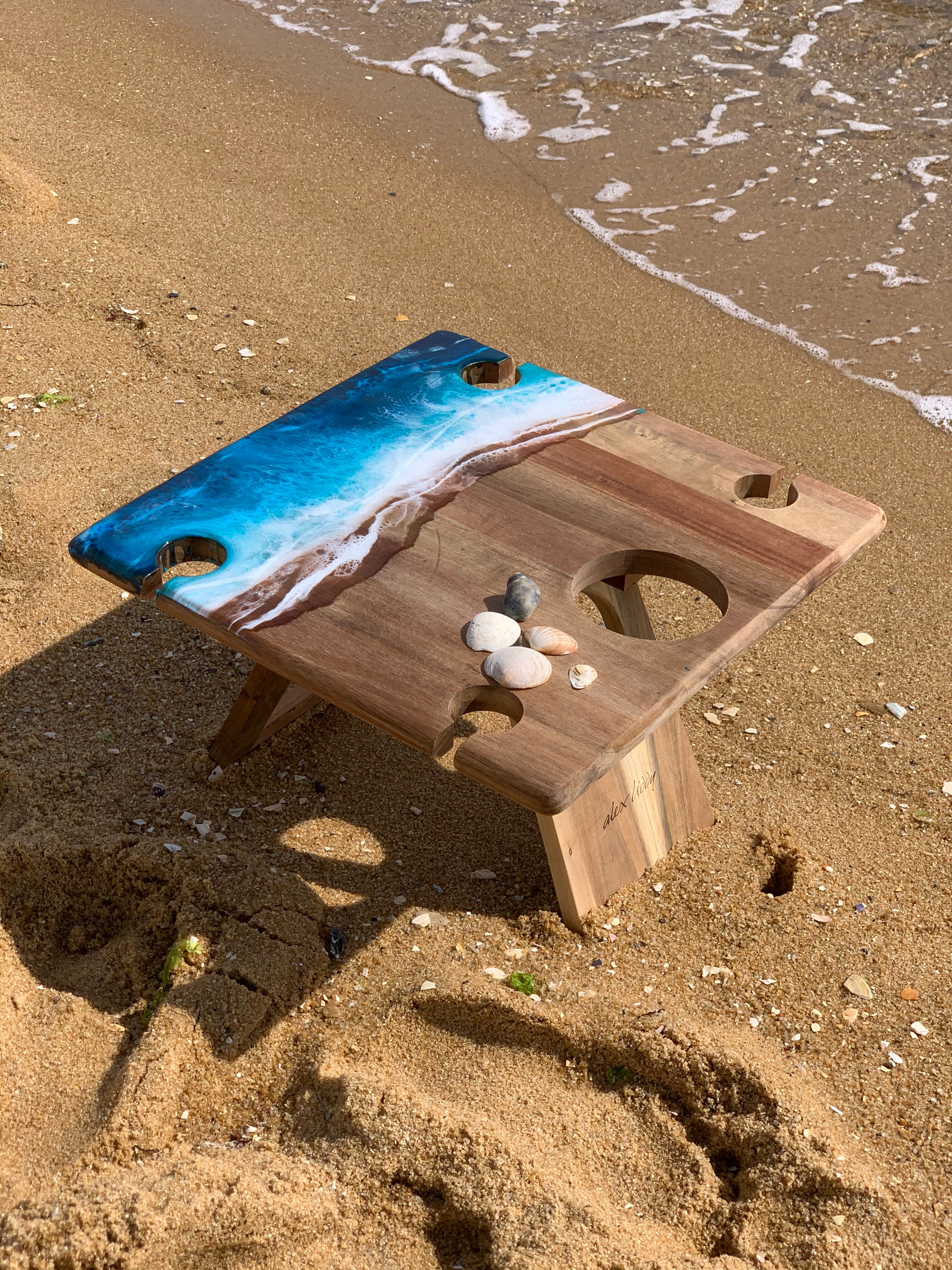 Waves | Picnic table | serving board | Ocean Resin waves | Christmas gift | Charcuterie board | Decor