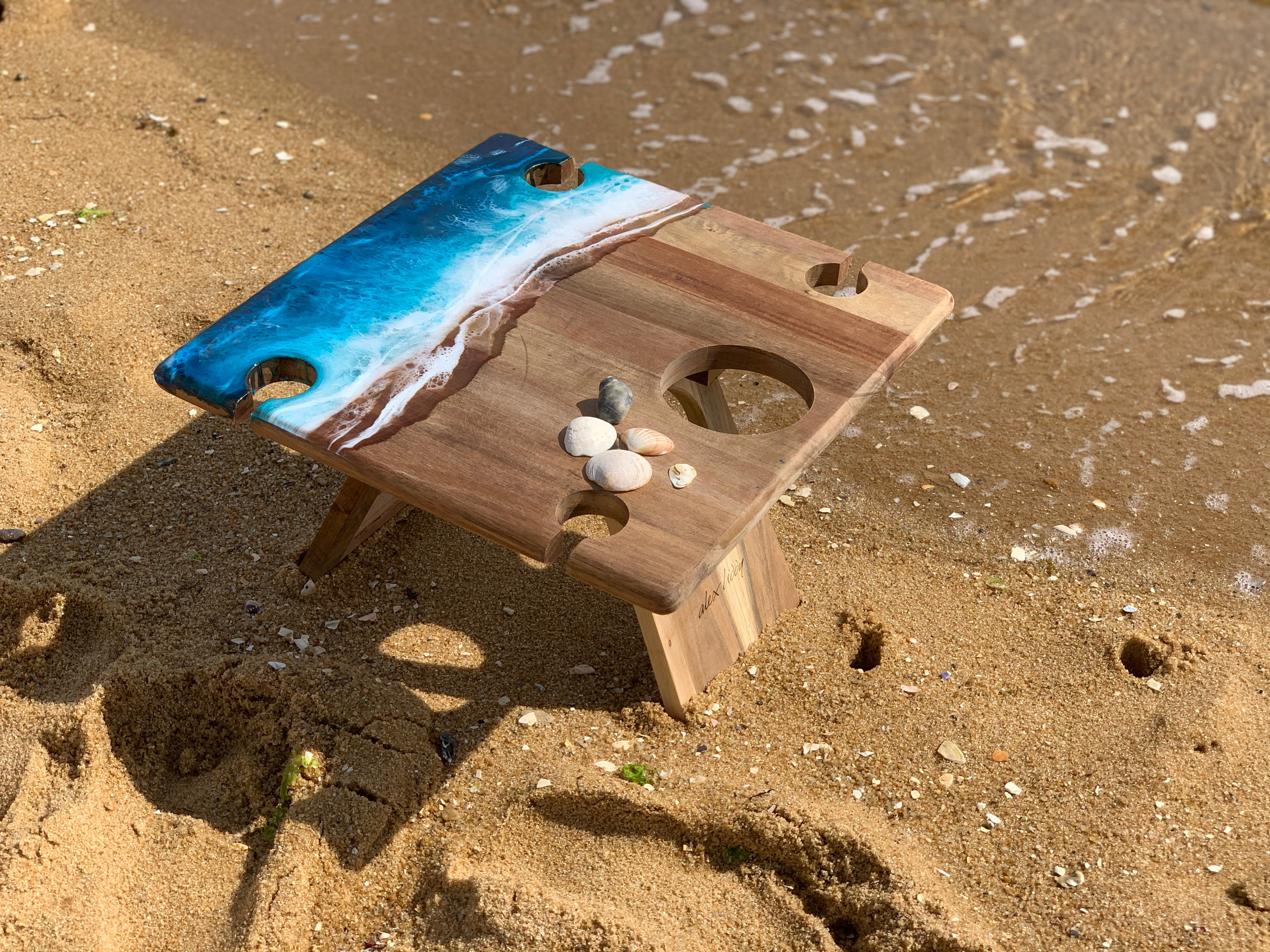 Waves | Picnic table | serving board | Ocean Resin waves | Christmas gift | Charcuterie board | Decor