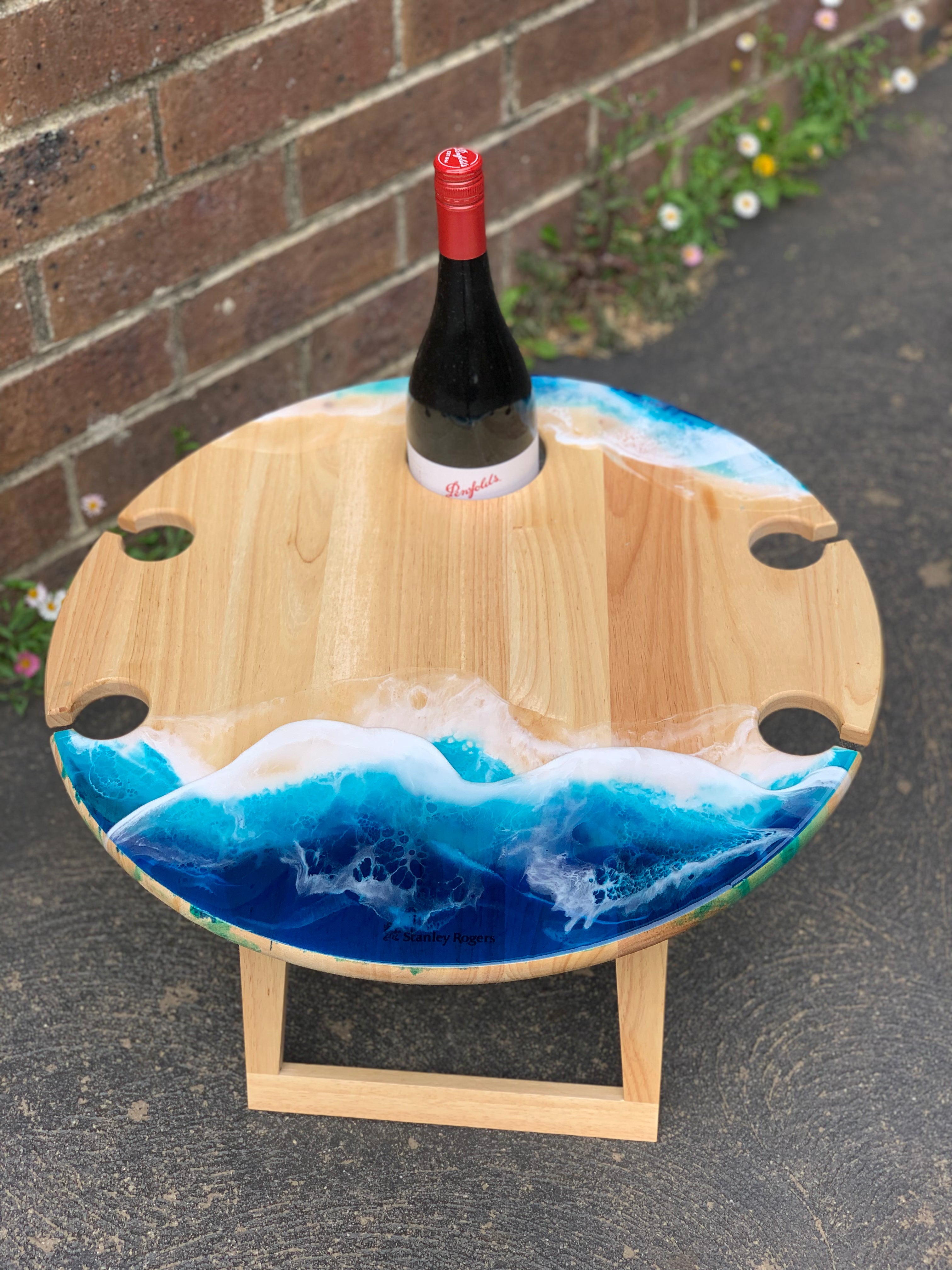 Waves | Picnic table | serving board | Ocean Resin waves | Christmas gift | Charcuterie board | Decor