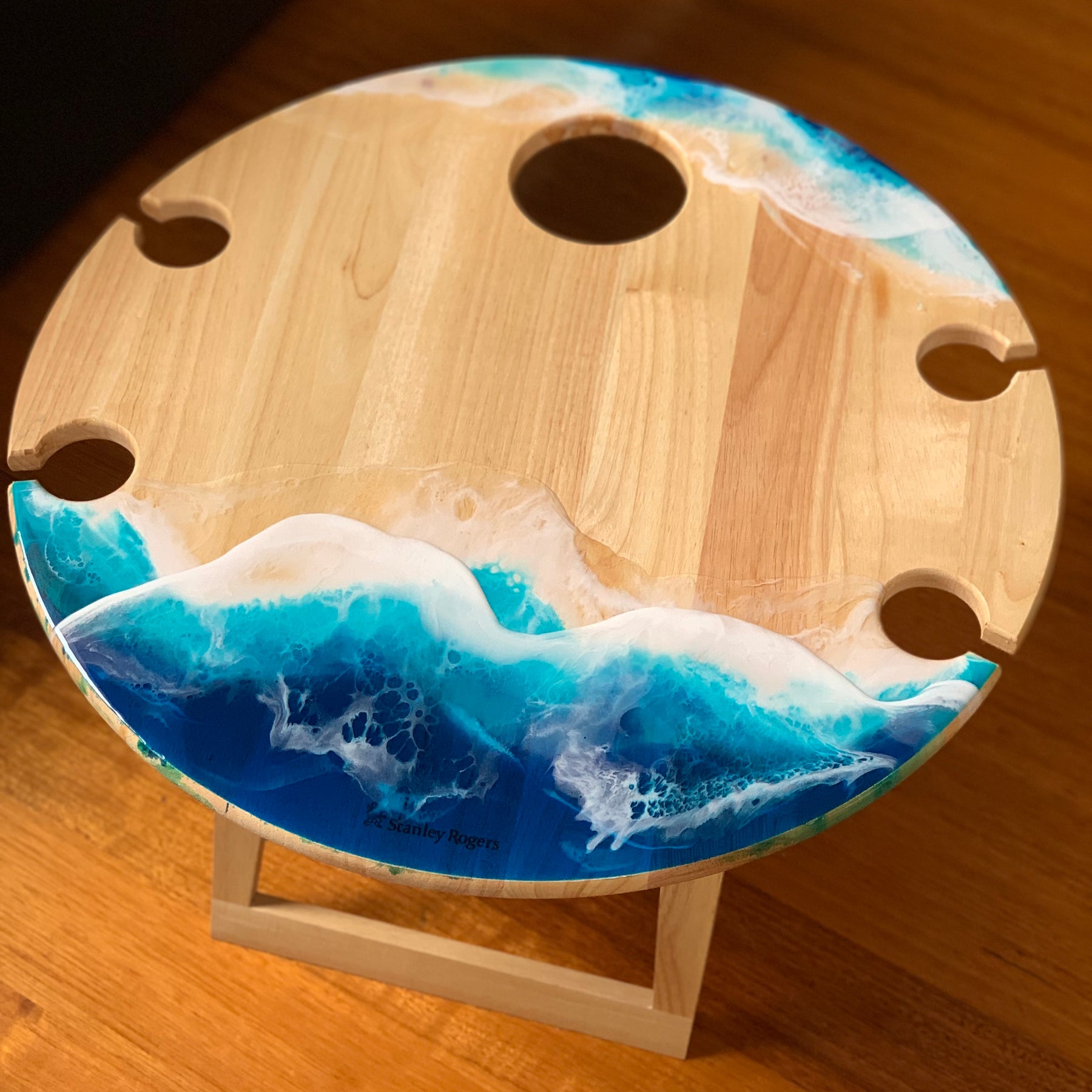 Waves | Picnic table | serving board | Ocean Resin waves | Charcuterie board | Decor
