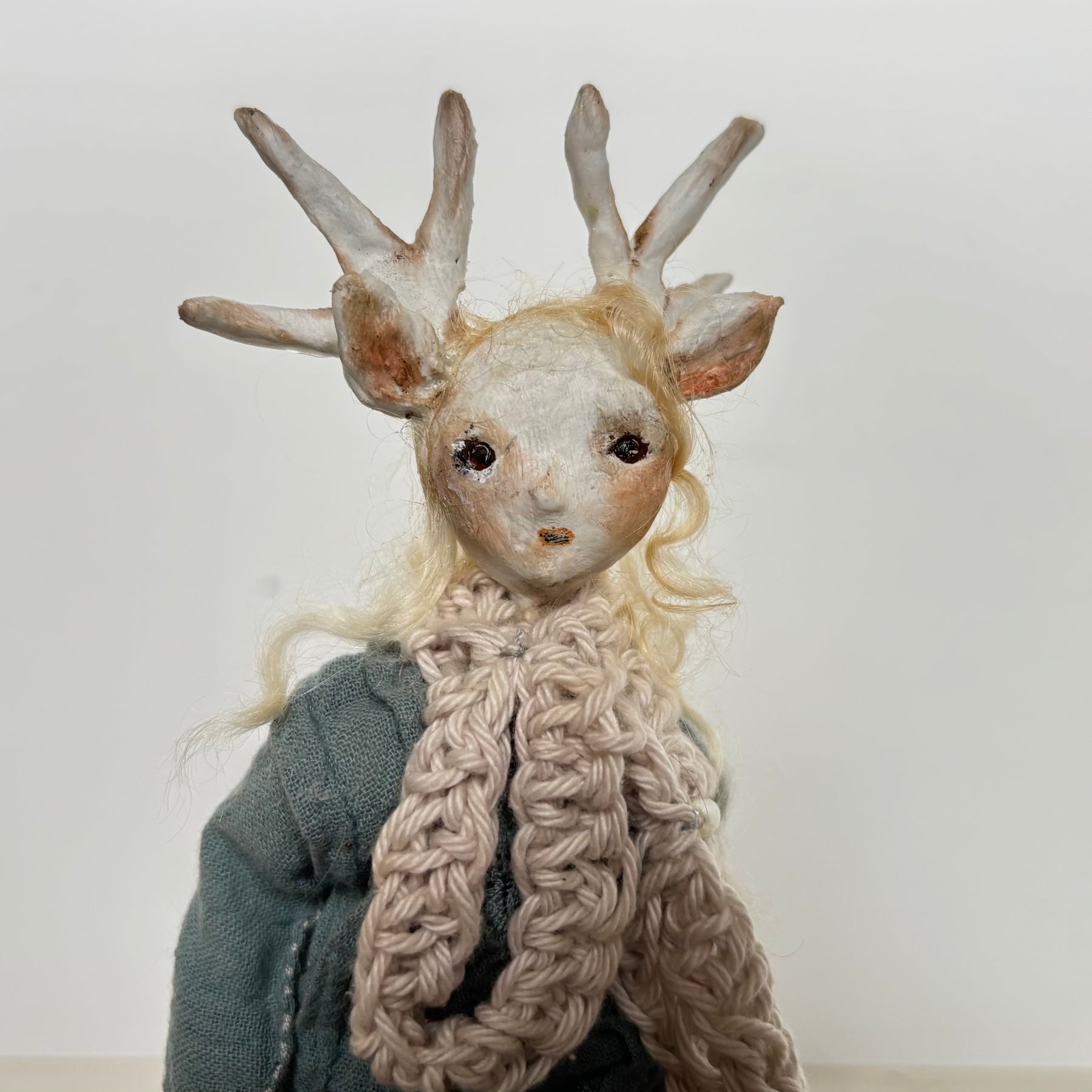 Art doll deer girl woodland creature collectable