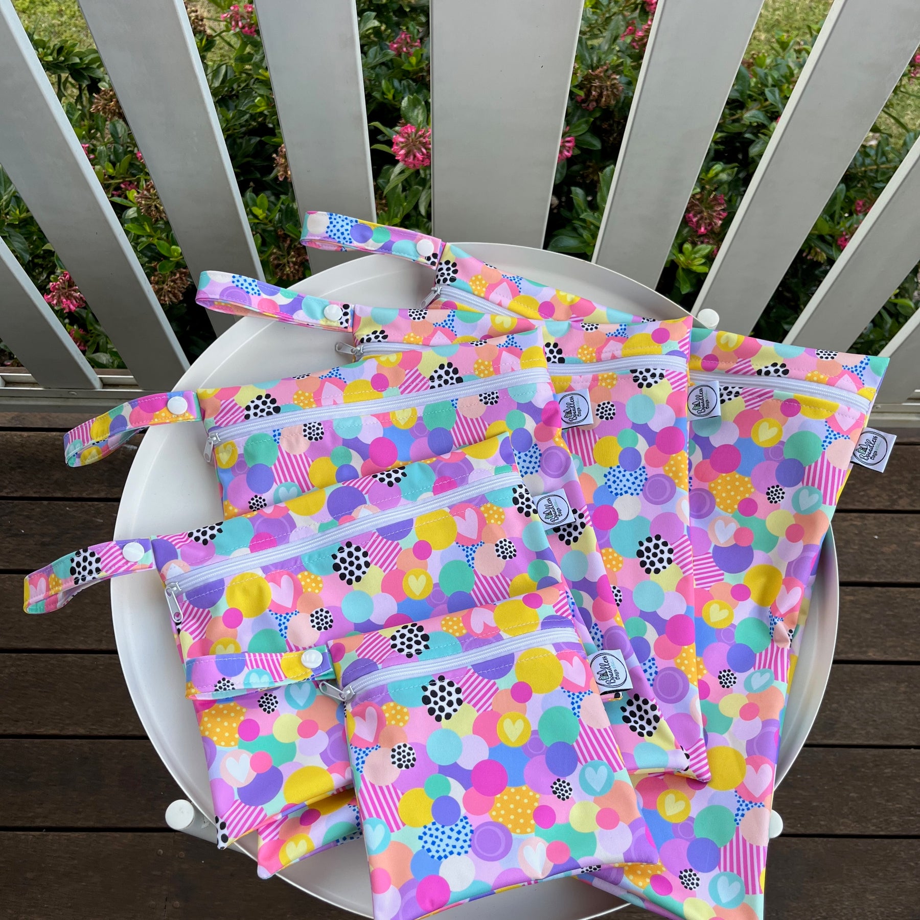Water-resistant wet bags - Love Bubble (Wonderland Design Co)