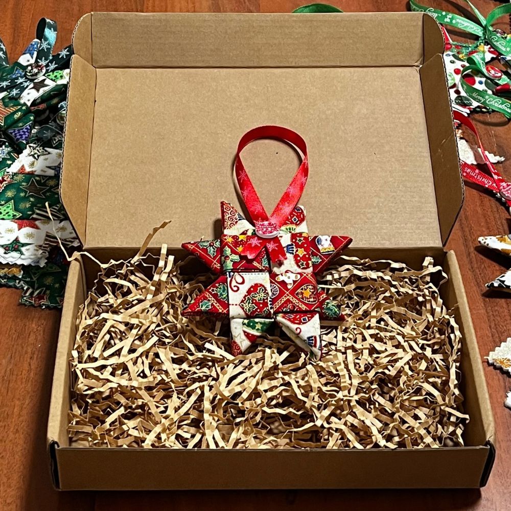 Handmade | Fabric Christmas Decorations | pack of 5 | Red
